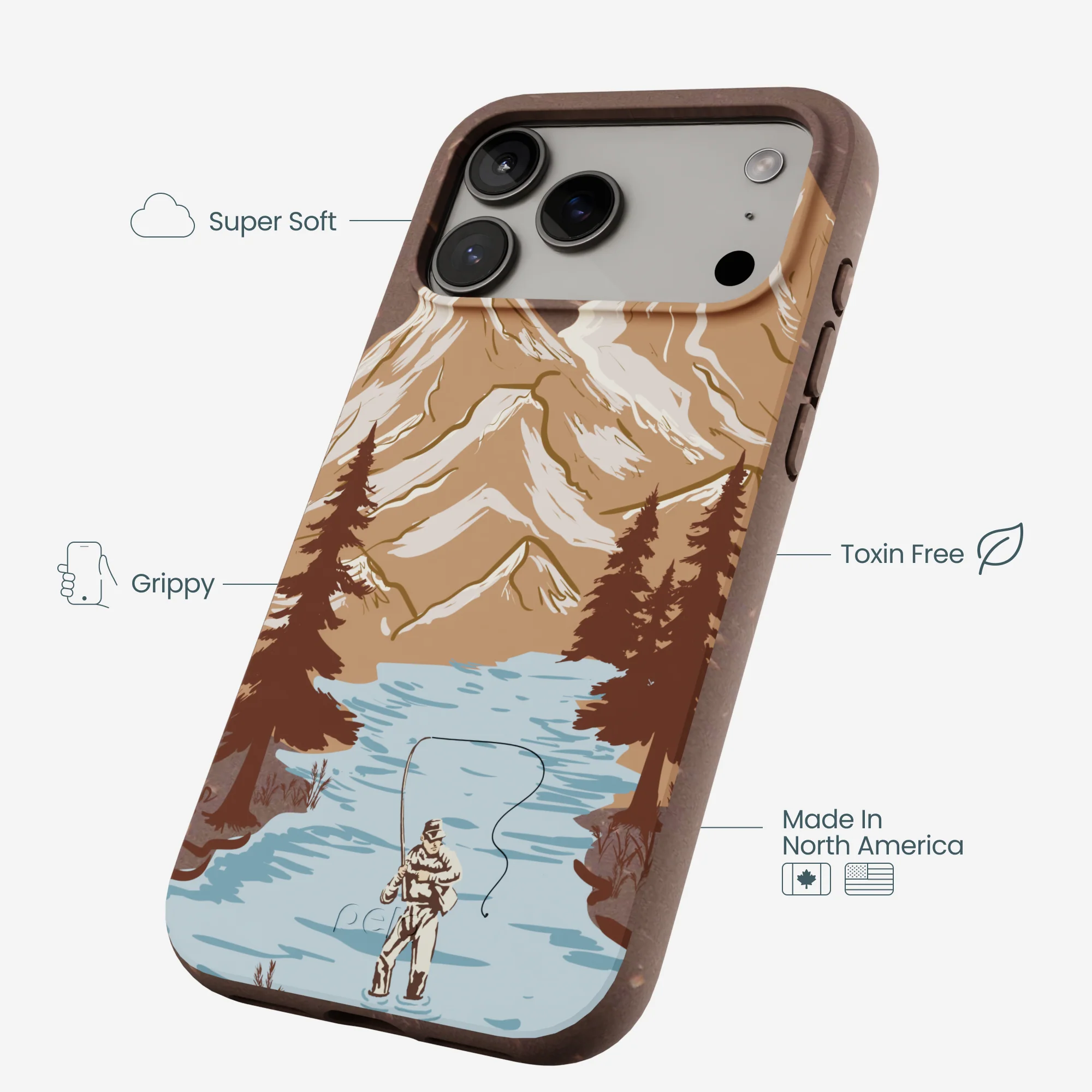 Chocolate Brown Gone Fishing iPhone 17 Pro Max Case - Image 4