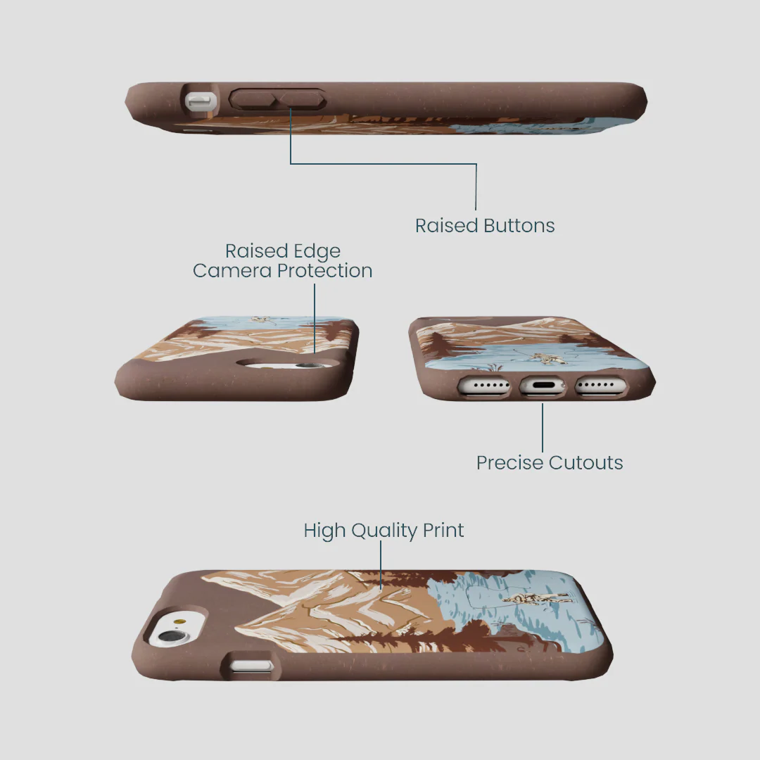 Chocolate Brown Gone Fishing iPhone 6/6s/7/8/SE Case - Image 3