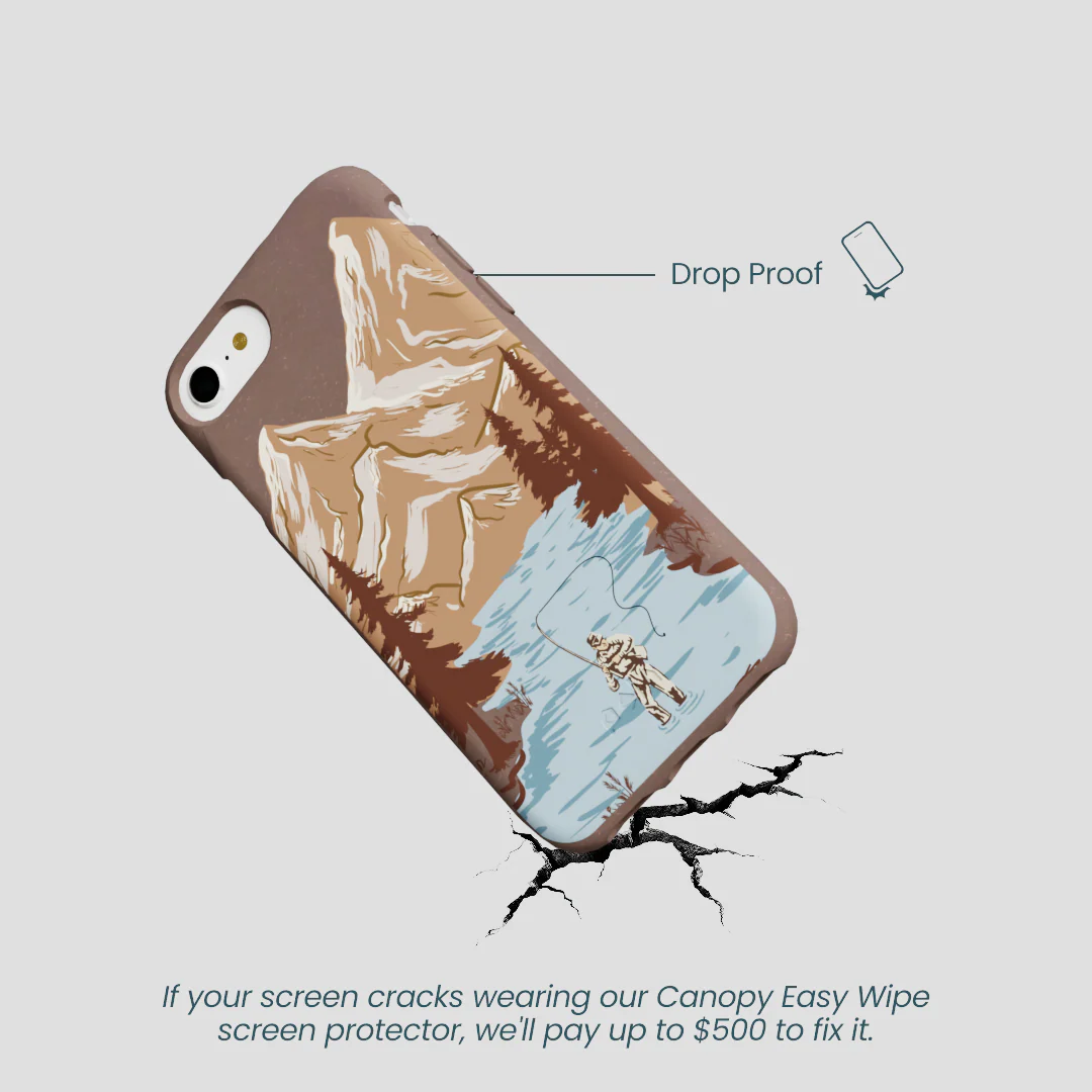 Chocolate Brown Gone Fishing iPhone 6/6s/7/8/SE Case - Image 5