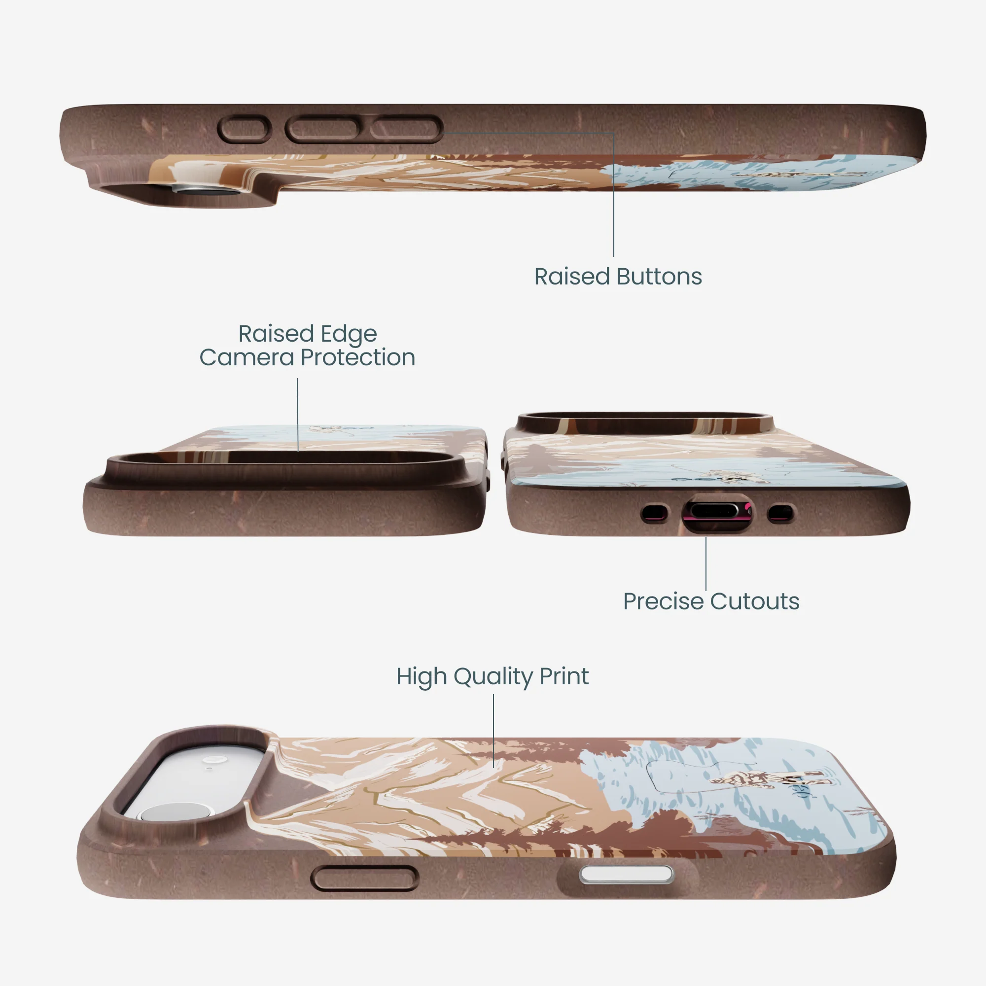 Chocolate Brown Gone Fishing iPhone Air Case - Image 3
