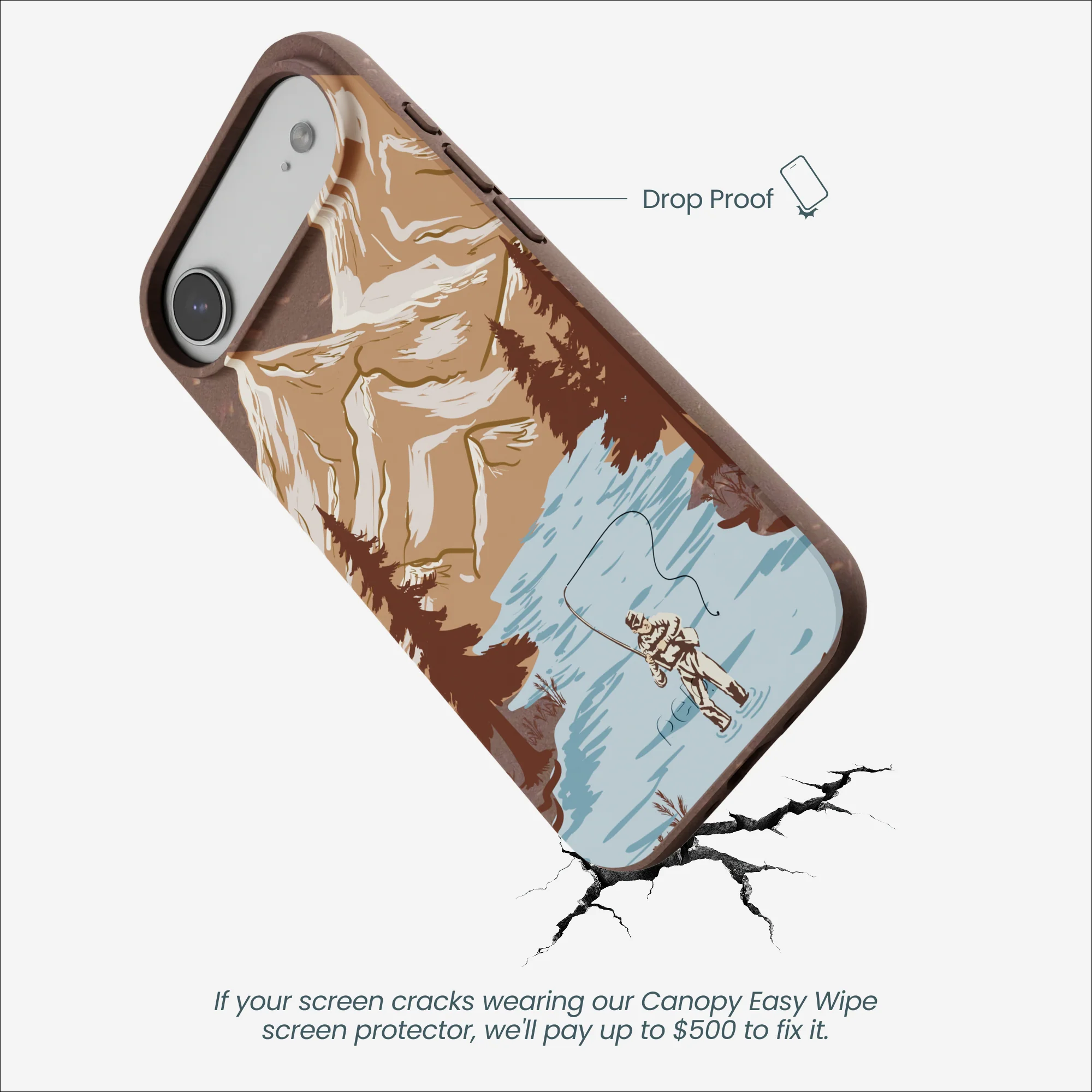 Chocolate Brown Gone Fishing iPhone Air Case - Image 5