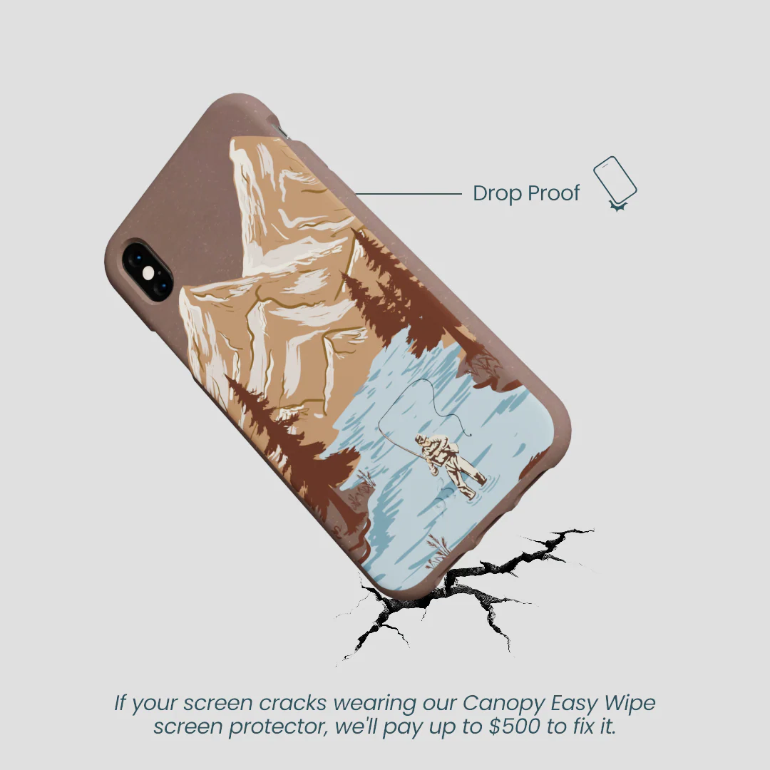 Chocolate Brown Gone Fishing iPhone XR Case - Image 5