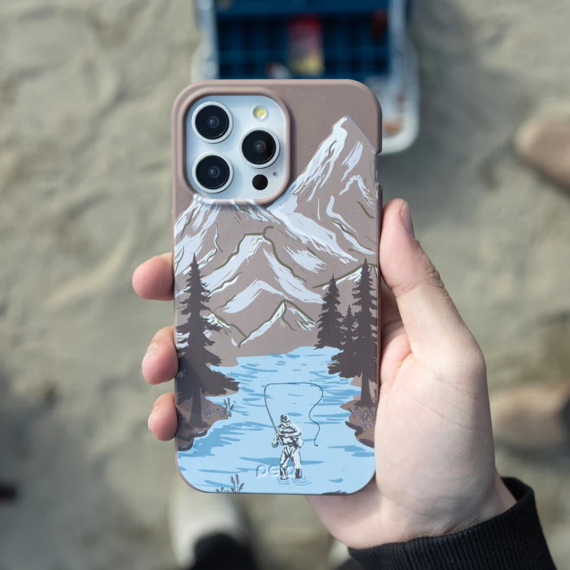 Chocolate Brown Gone Fishing Samsung Galaxy S21 Case - Image 2