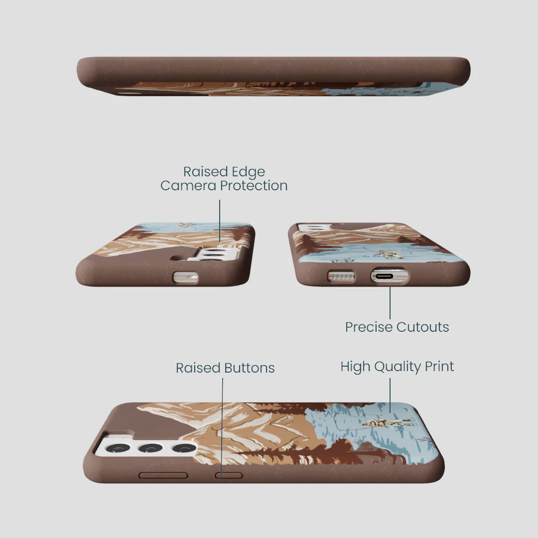 Chocolate Brown Gone Fishing Samsung Galaxy S21 Case - Image 3
