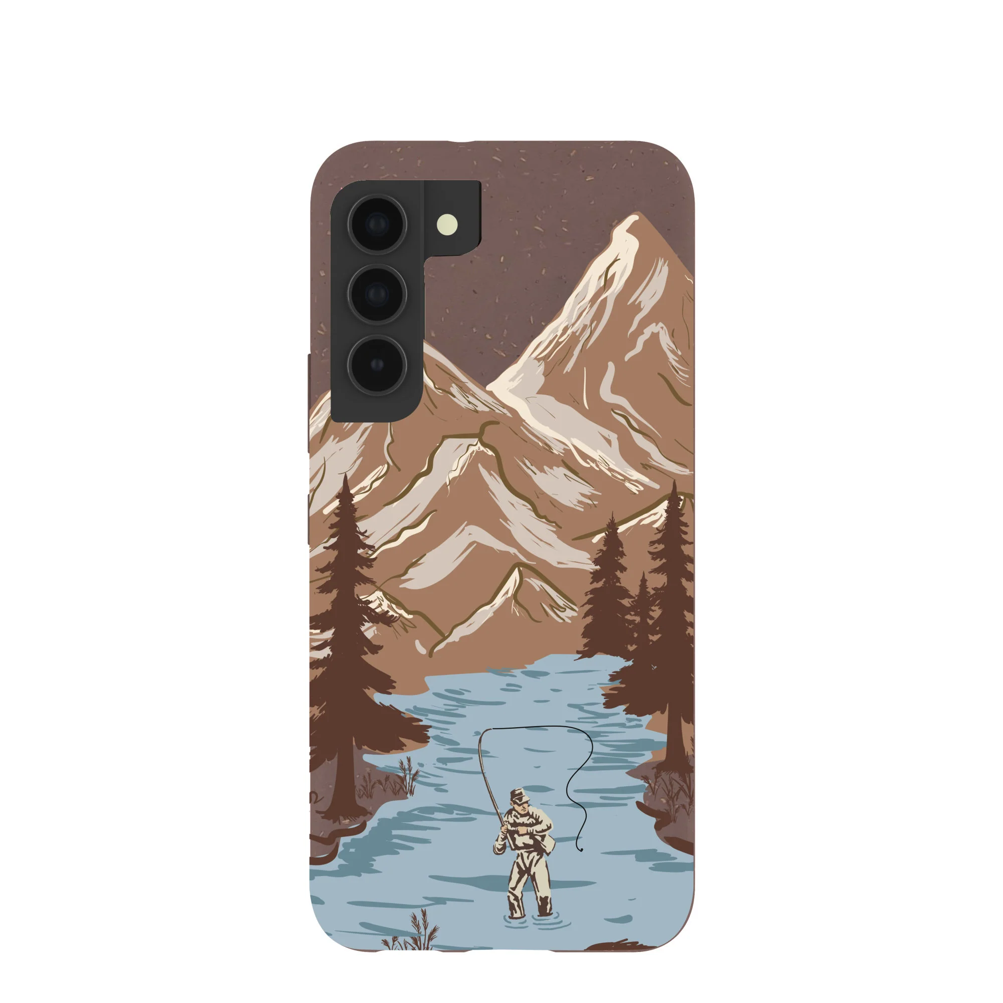 Chocolate Brown Gone Fishing Samsung Galaxy S22 Case