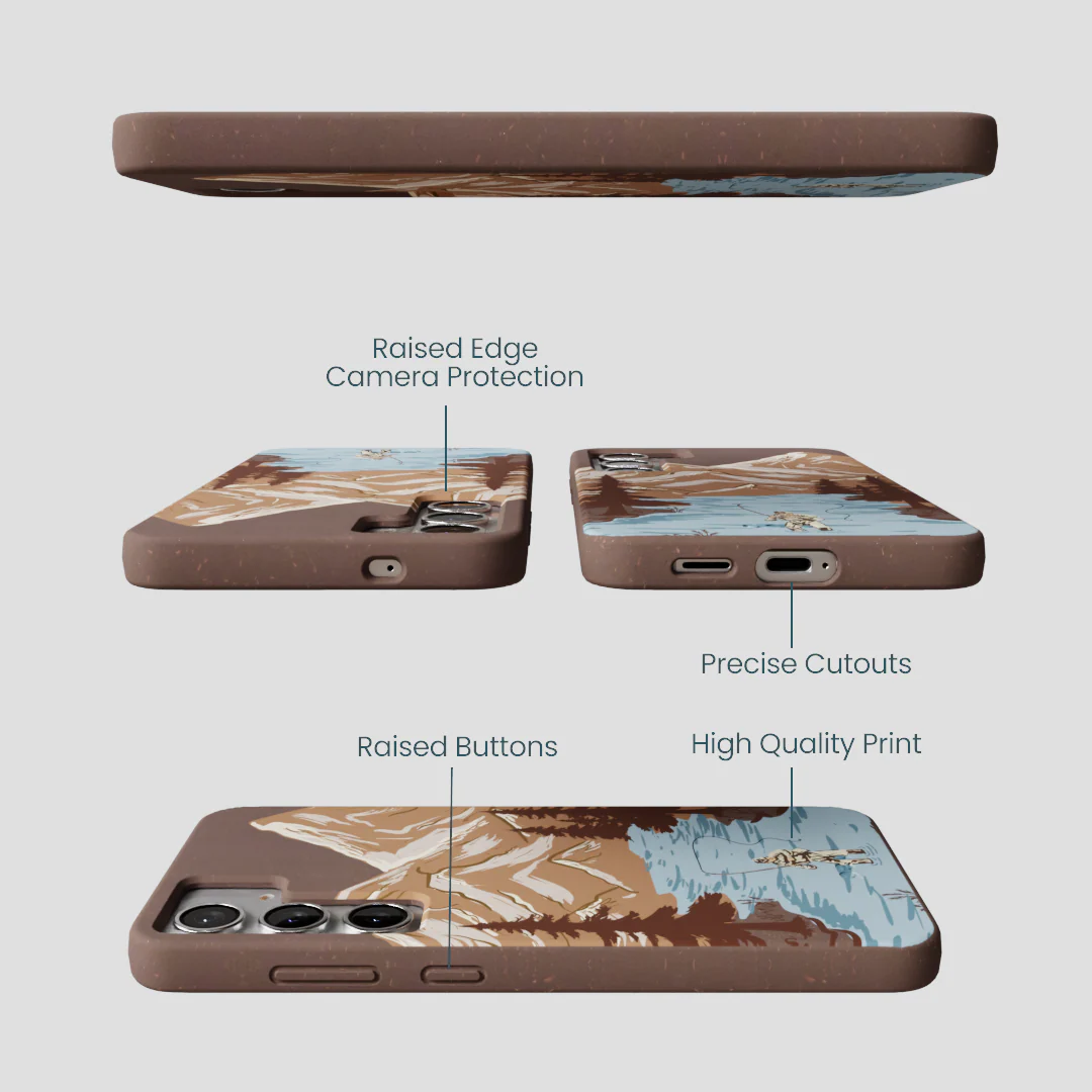 Chocolate Brown Gone Fishing Samsung Galaxy S25+(Plus) Case - Image 3