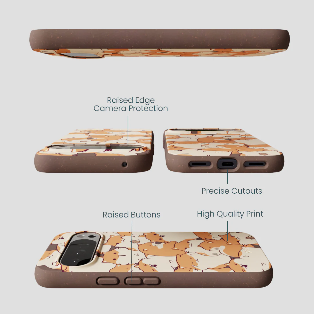 Chocolate Brown Happy Hamsters Google Pixel 10 Pro XL Case - Image 3
