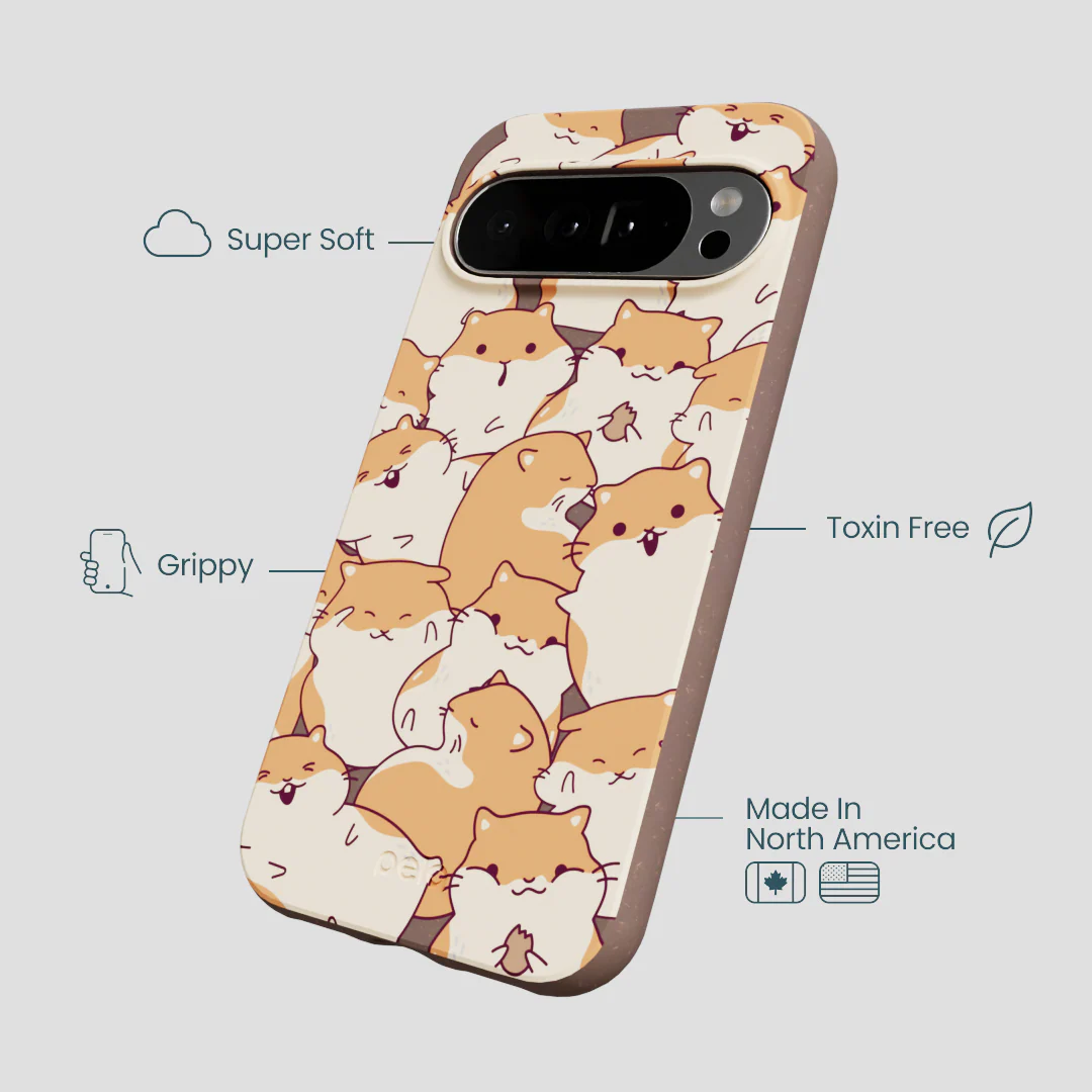 Chocolate Brown Happy Hamsters Google Pixel 10 Pro XL Case - Image 4