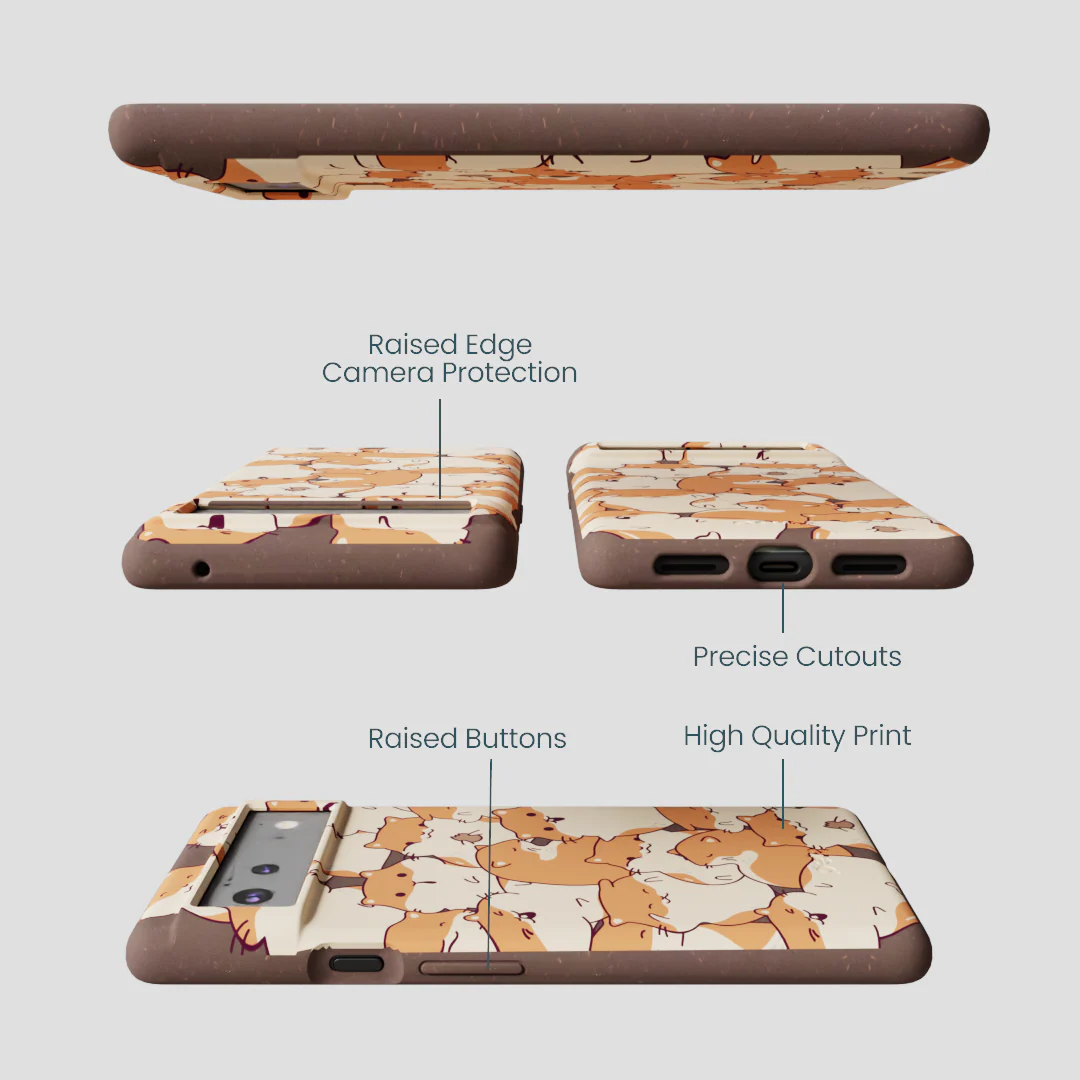 Chocolate Brown Happy Hamsters Google Pixel 6 Case - Image 3