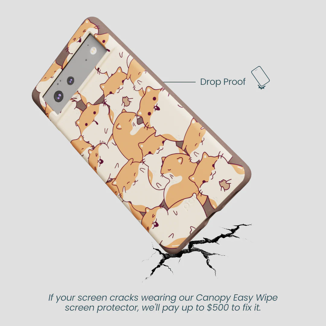 Chocolate Brown Happy Hamsters Google Pixel 6a Case - Image 5