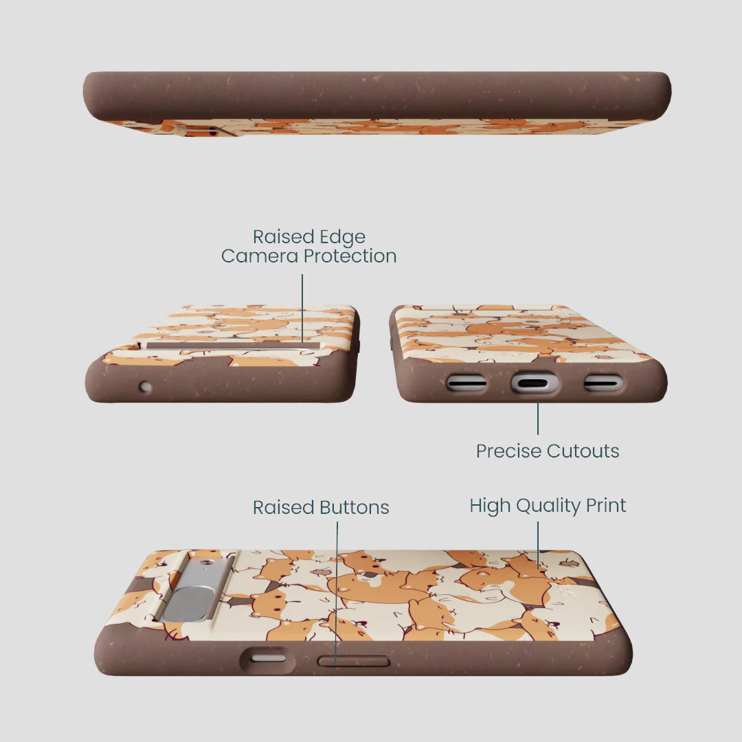 Chocolate Brown Happy Hamsters Google Pixel 7 Case - Image 3