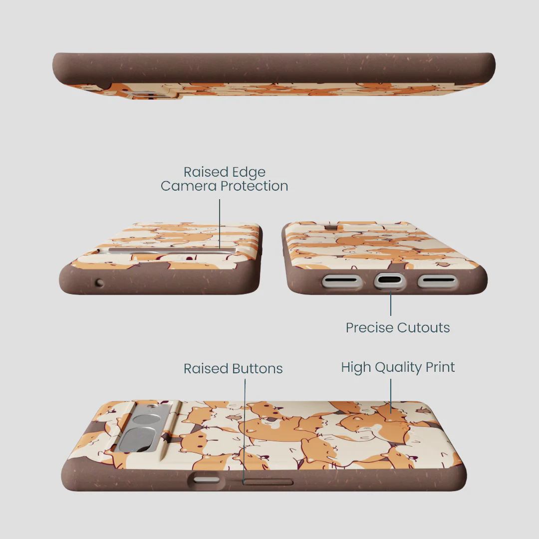 Chocolate Brown Happy Hamsters Google Pixel 7 Pro Case - Image 3