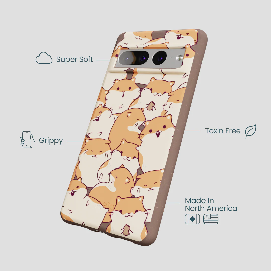 Chocolate Brown Happy Hamsters Google Pixel 7 Pro Case - Image 4