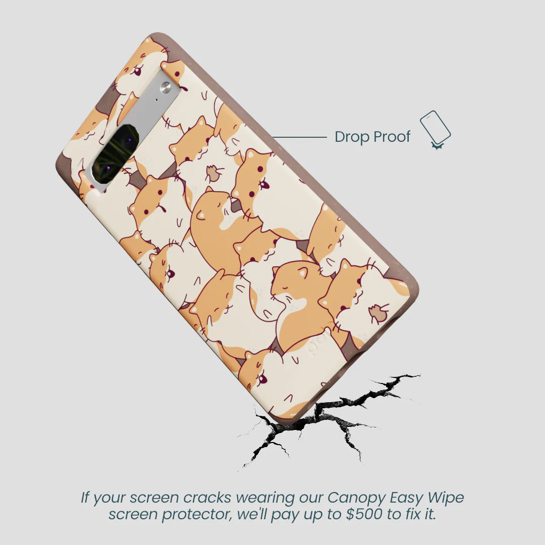 Chocolate Brown Happy Hamsters Google Pixel 7a Case - Image 5