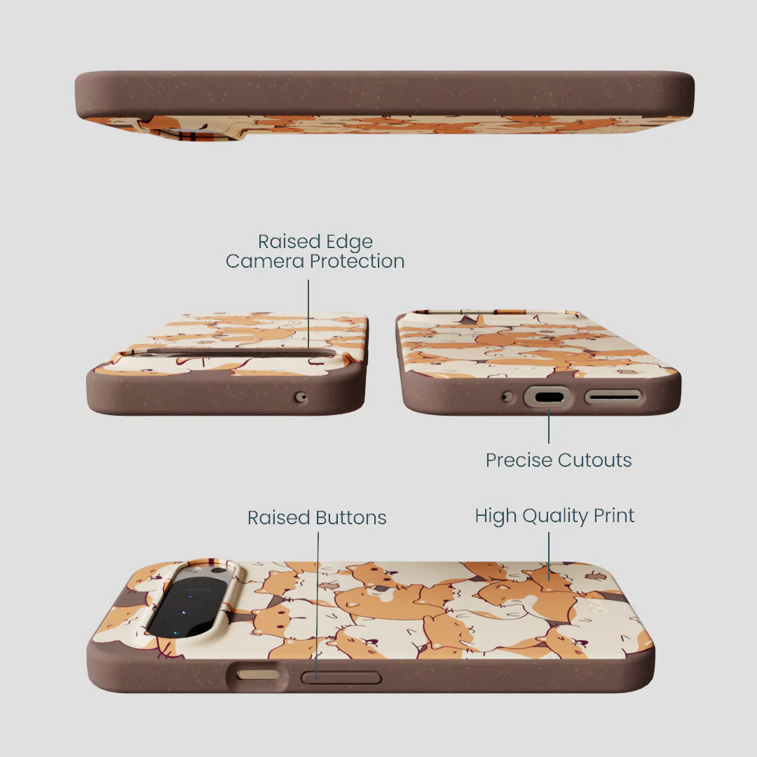 Chocolate Brown Happy Hamsters Google Pixel 9 Pro XL Case - Image 3