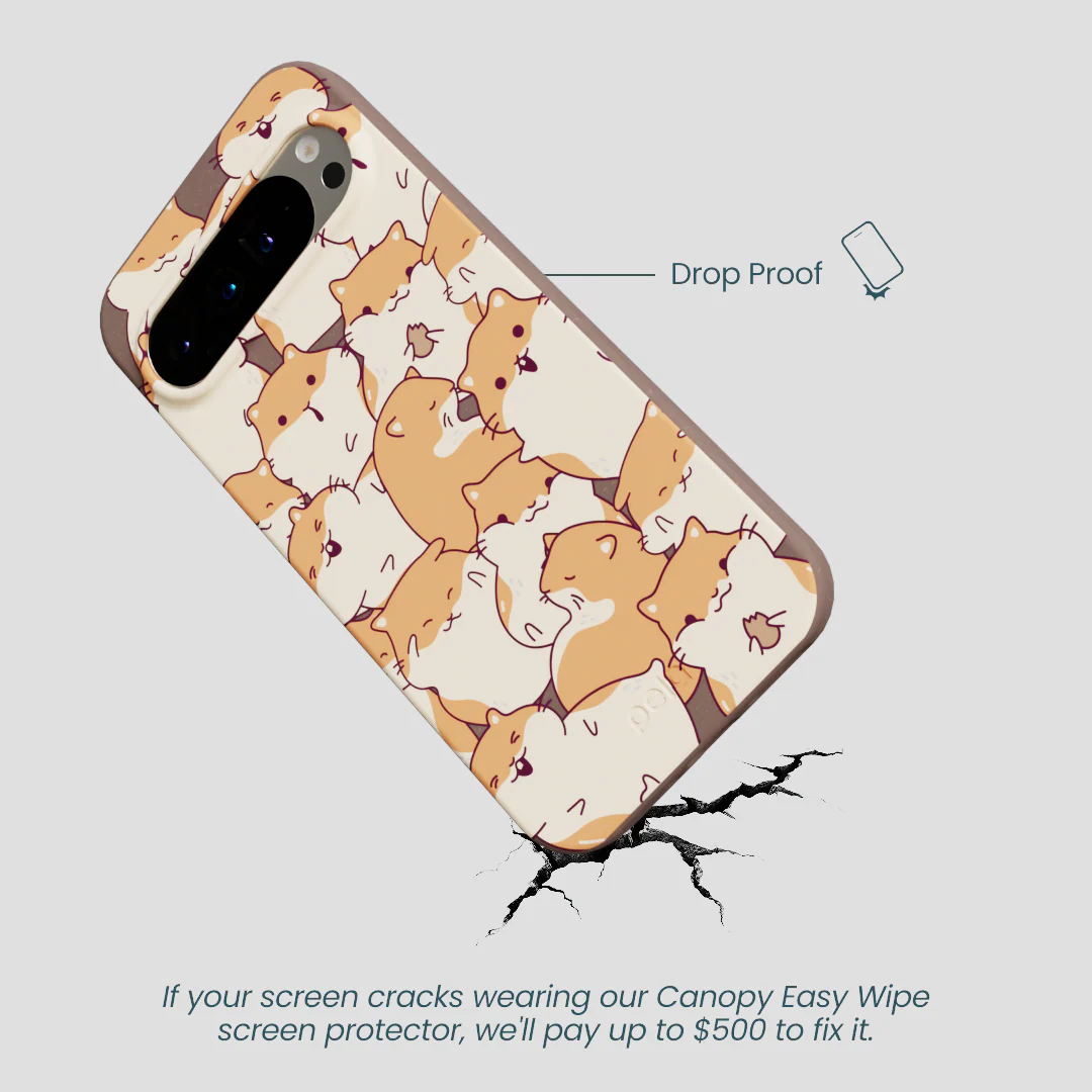 Chocolate Brown Happy Hamsters Google Pixel 9 Pro XL Case - Image 5