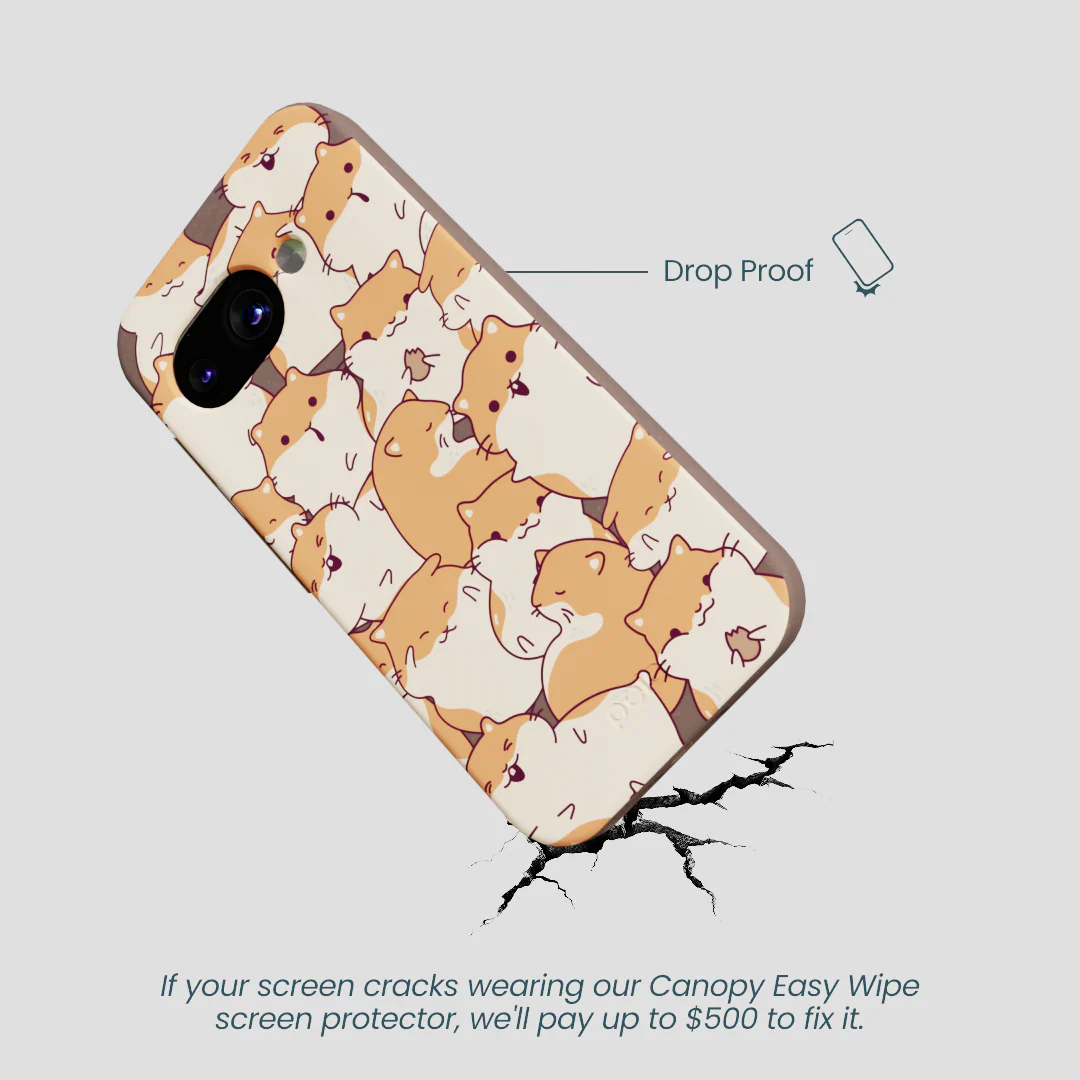 Chocolate Brown Happy Hamsters Google Pixel 9a Case - Image 5