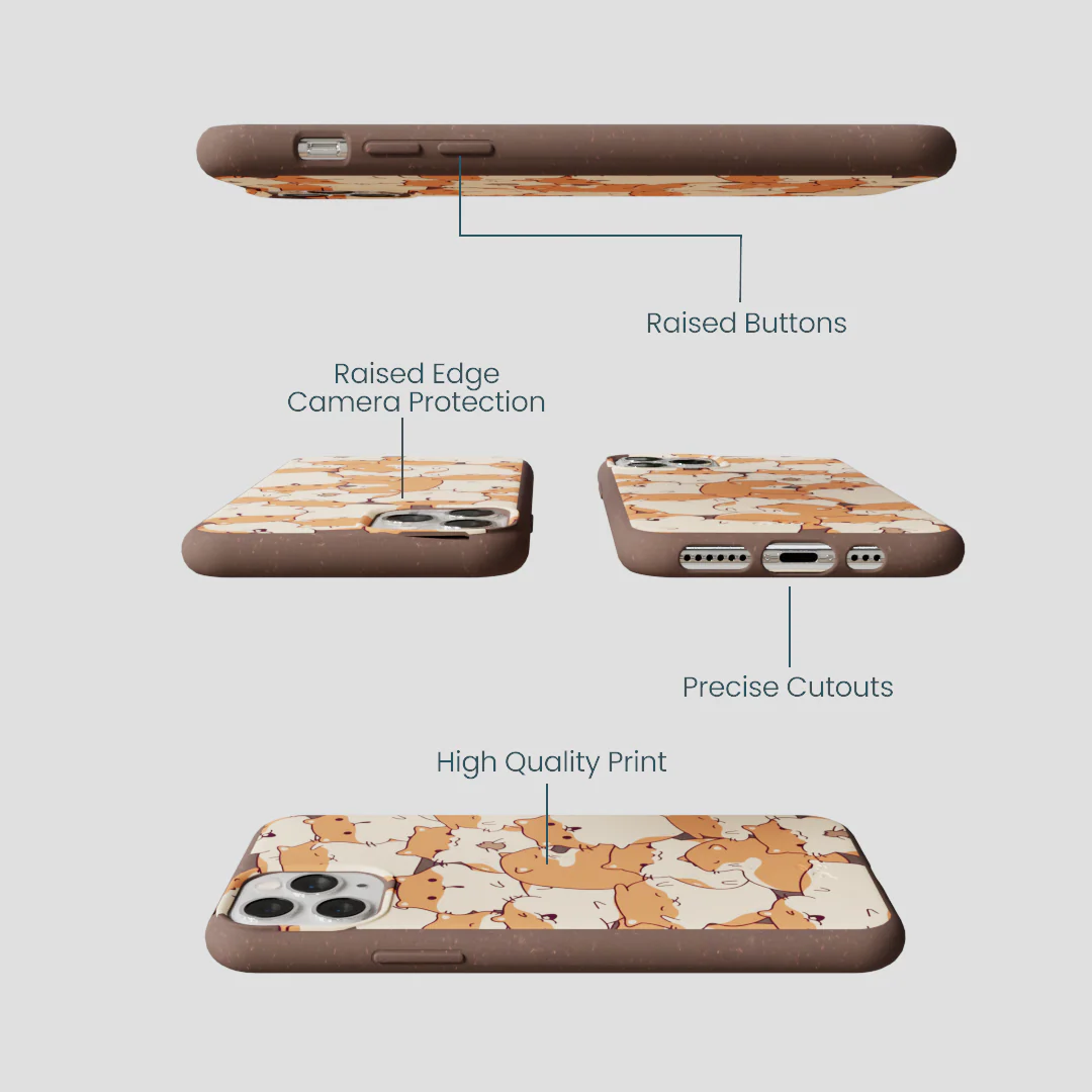 Chocolate Brown Happy Hamsters iPhone 11 Pro Case - Image 3