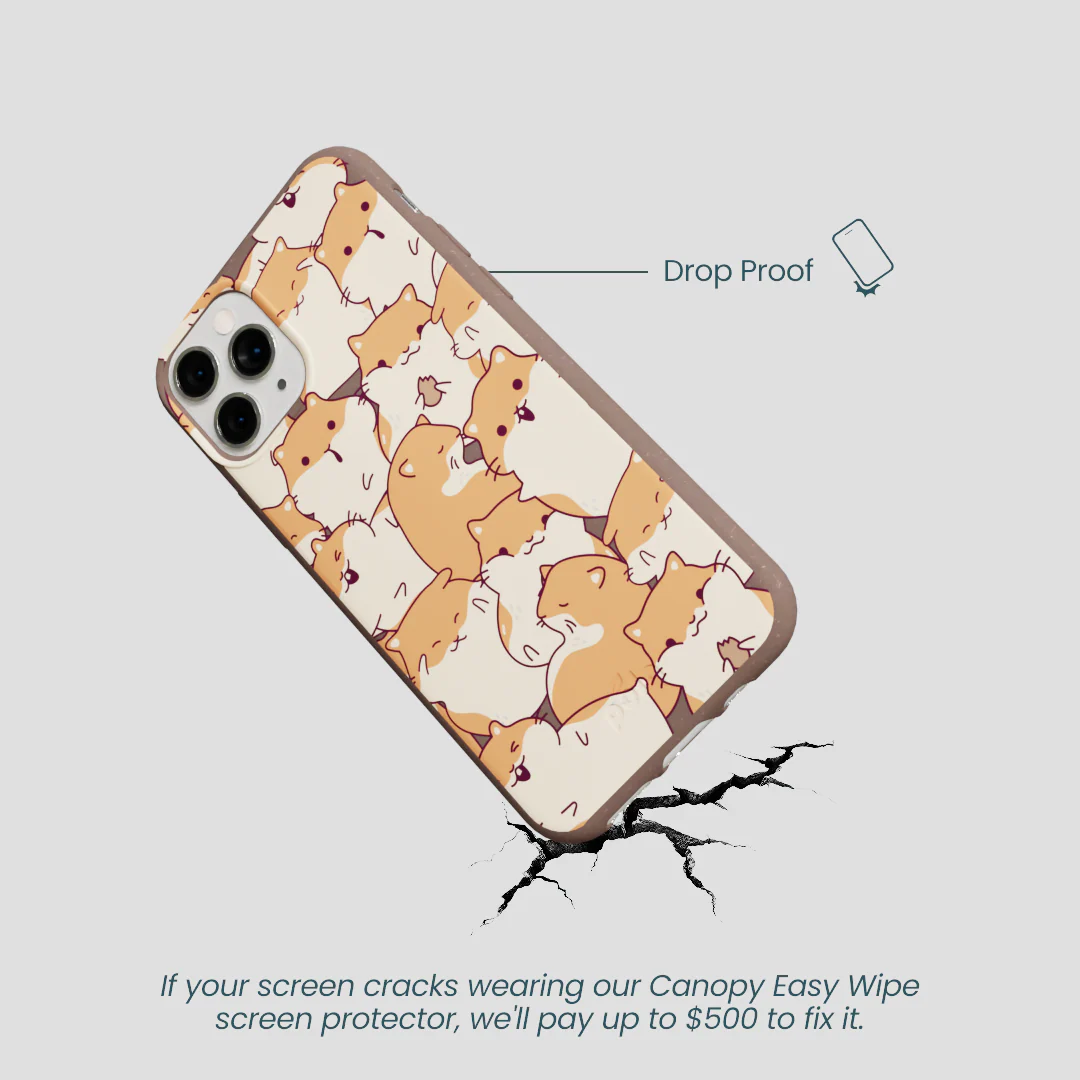 Chocolate Brown Happy Hamsters iPhone 11 Pro Case - Image 5