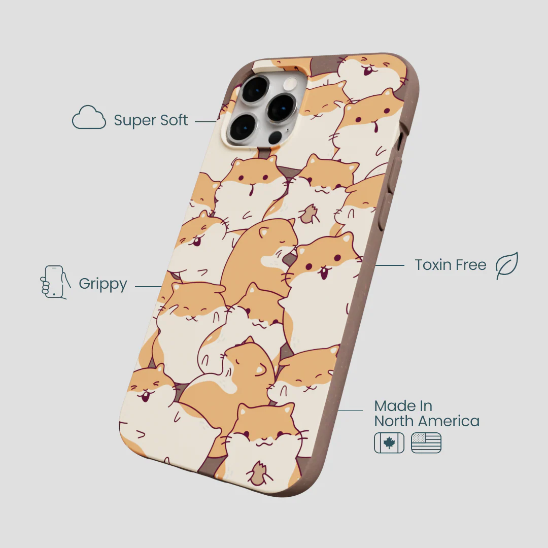 Chocolate Brown Happy Hamsters iPhone 12 Pro Max Case - Image 4