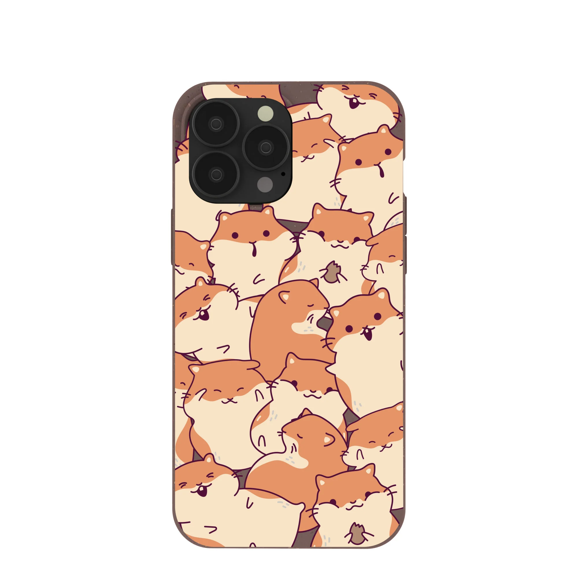 Chocolate Brown Happy Hamsters iPhone 13 Pro Max Case