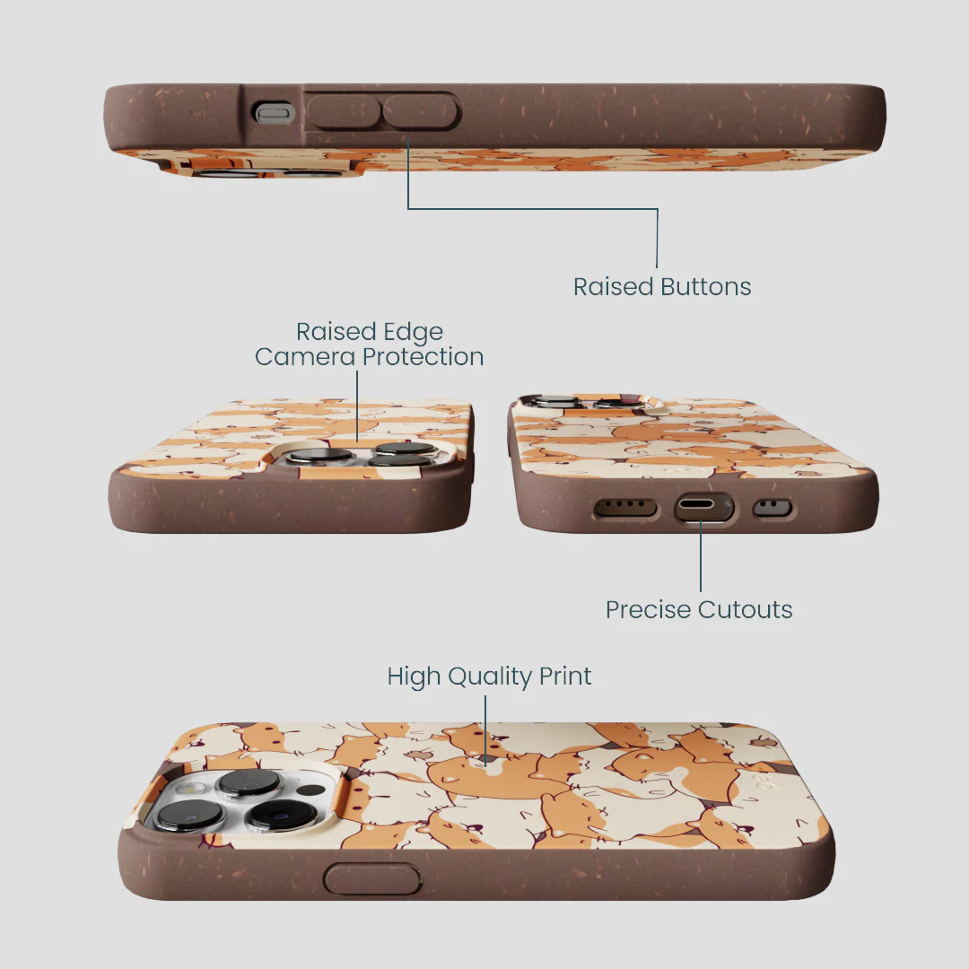 Chocolate Brown Happy Hamsters iPhone 13 Pro Max Case - Image 3