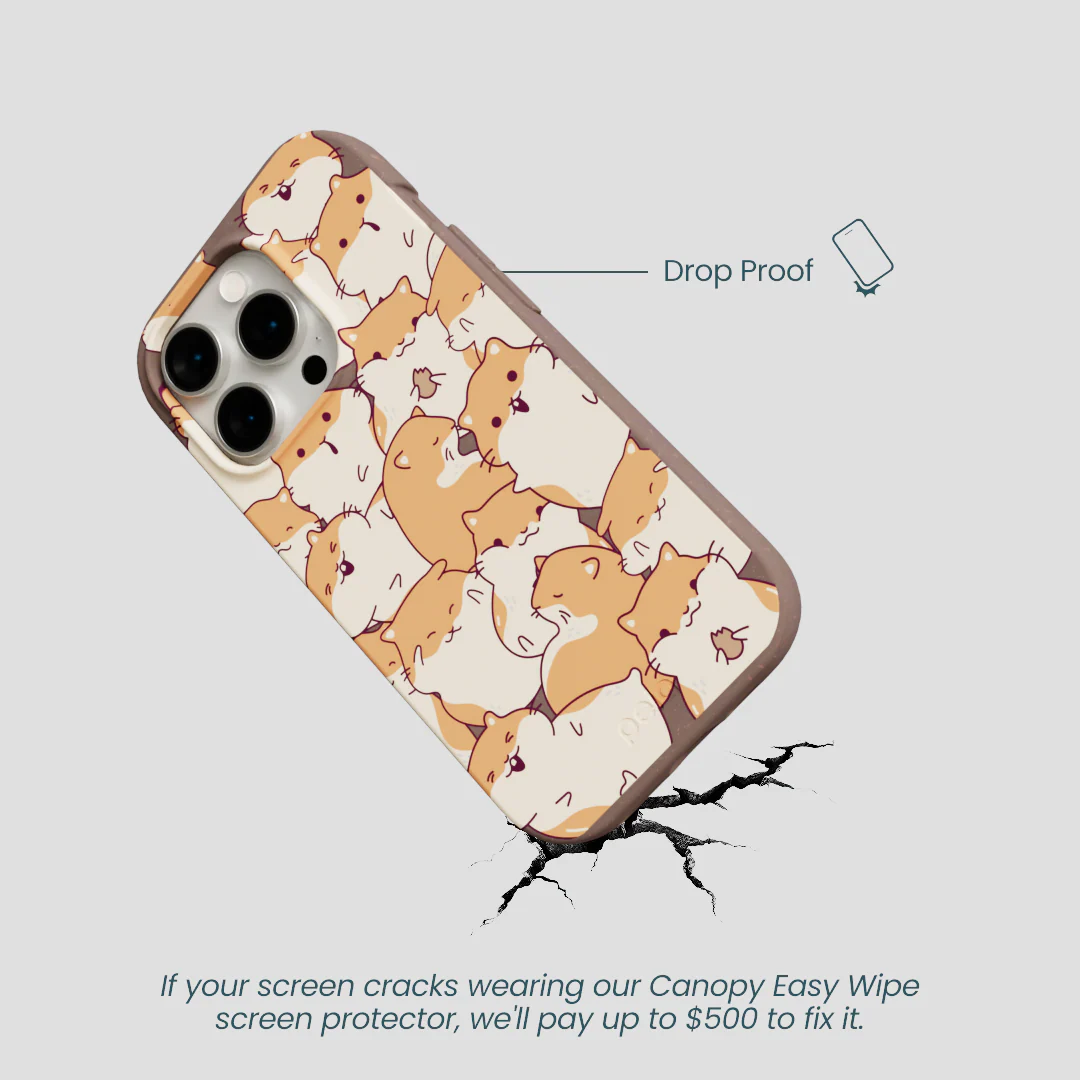 Chocolate Brown Happy Hamsters iPhone 14 Pro Case - Image 5
