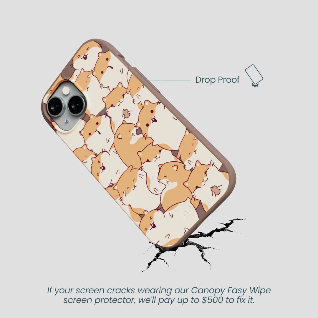 Chocolate Brown Happy Hamsters iPhone 15 Case - Image 5