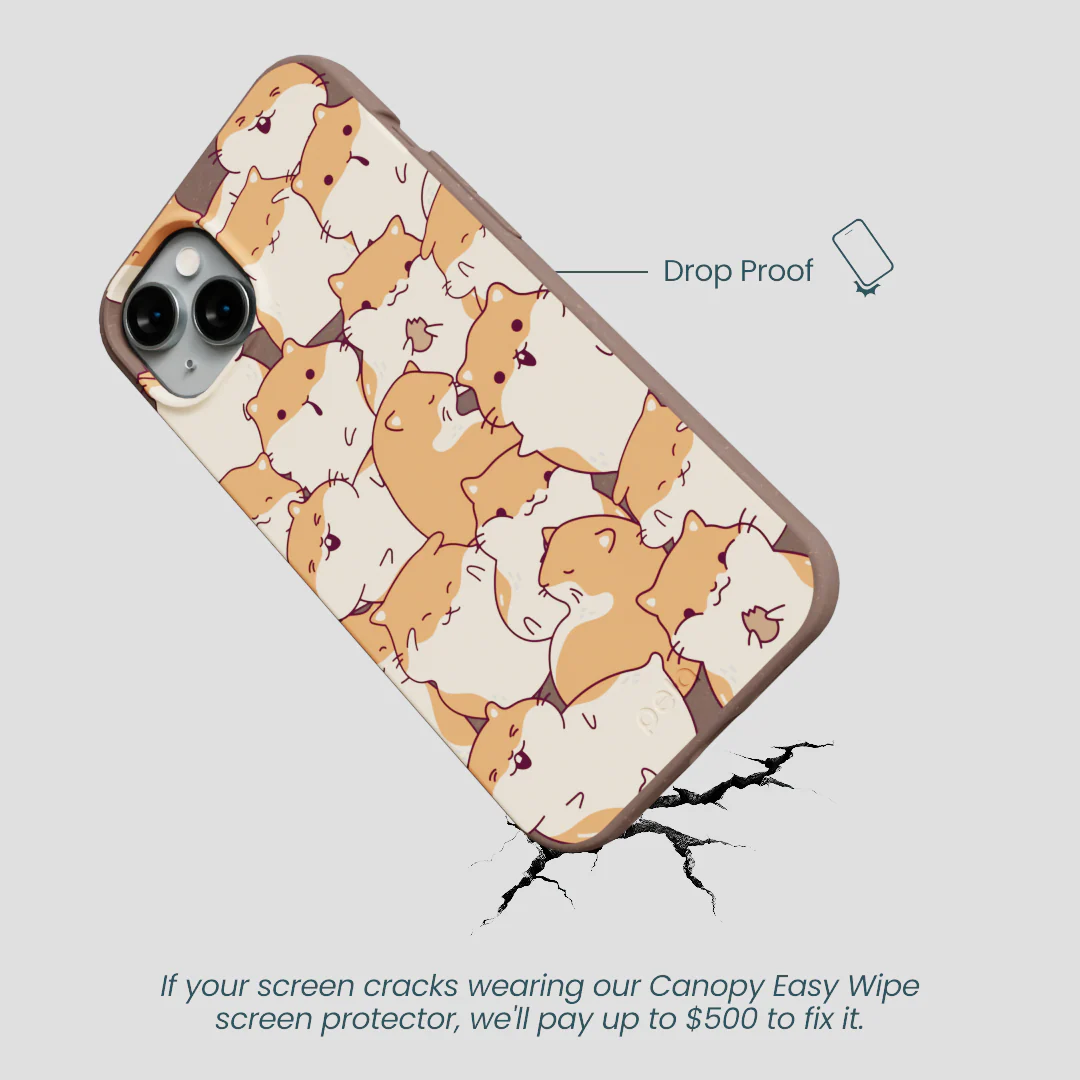 Chocolate Brown Happy Hamsters iPhone 15 Plus Case - Image 5