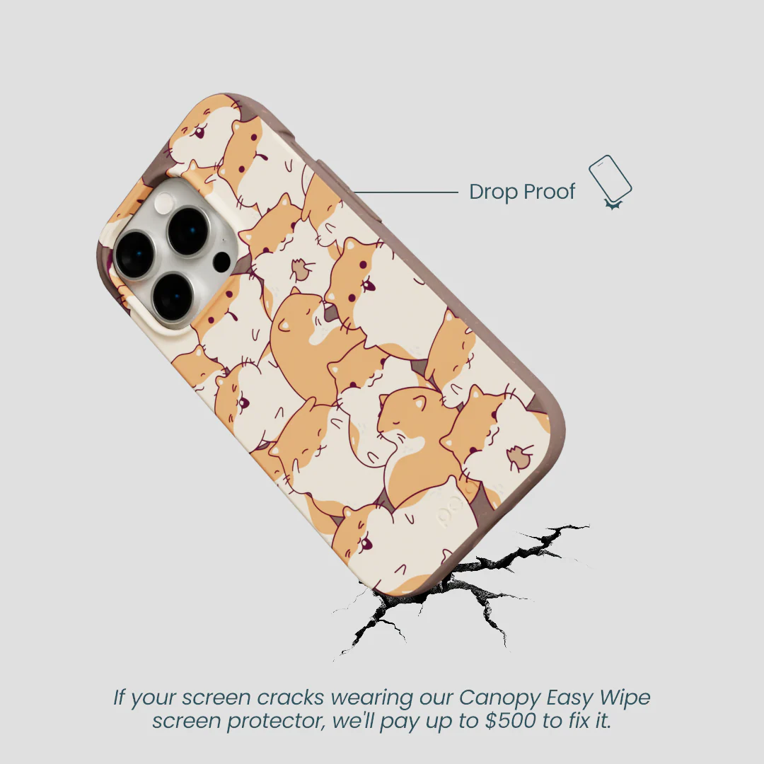 Chocolate Brown Happy Hamsters iPhone 15 Pro Case - Image 5