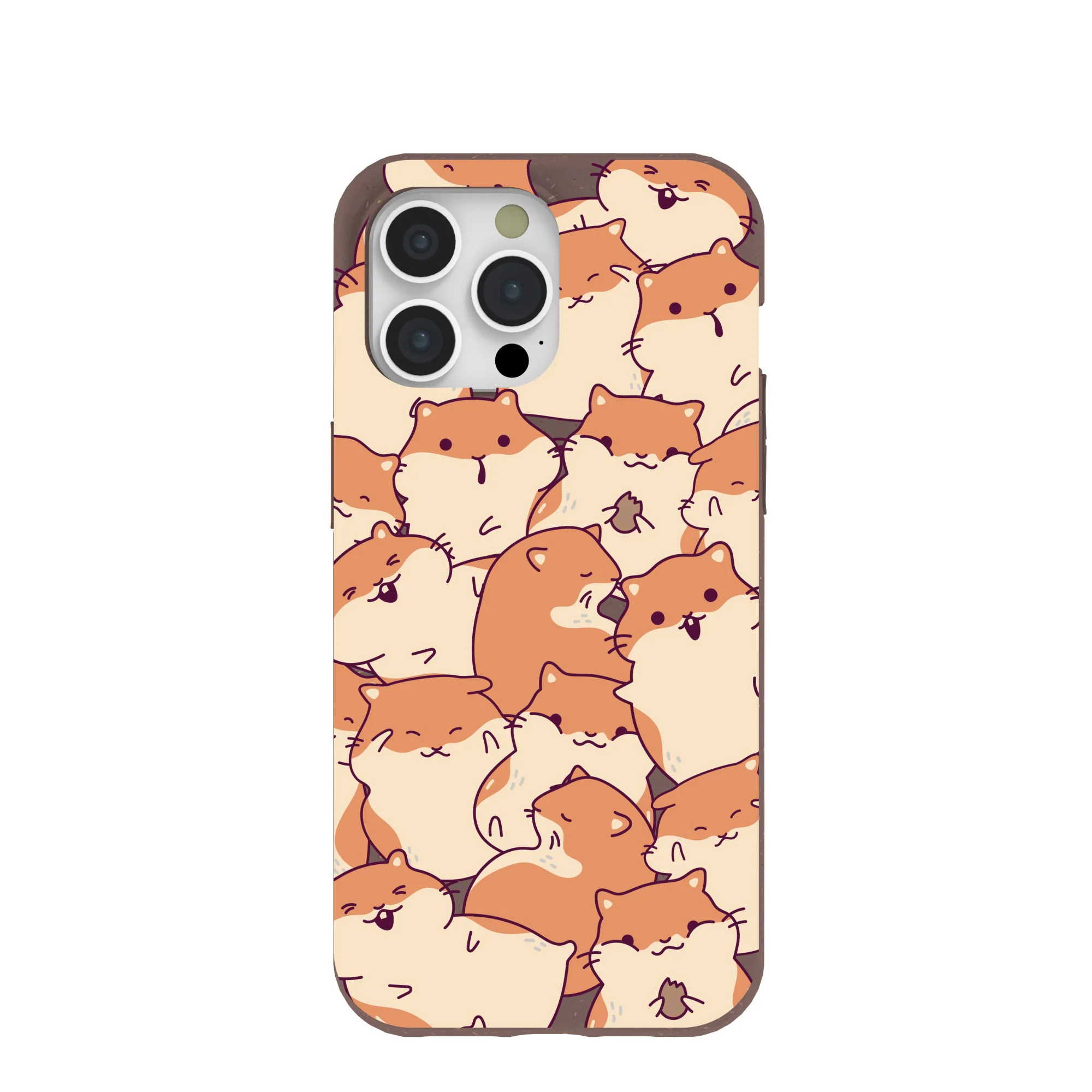 Chocolate Brown Happy Hamsters iPhone 15 Pro Max Case
