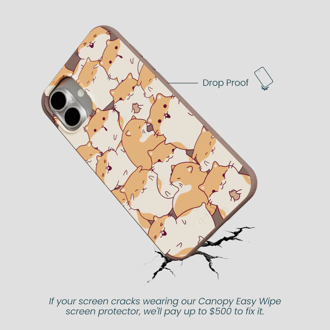 Chocolate Brown Happy Hamsters iPhone 16 Plus Case - Image 5
