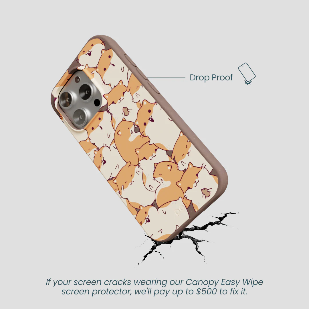 Chocolate Brown Happy Hamsters iPhone 16 Pro Case - Image 5