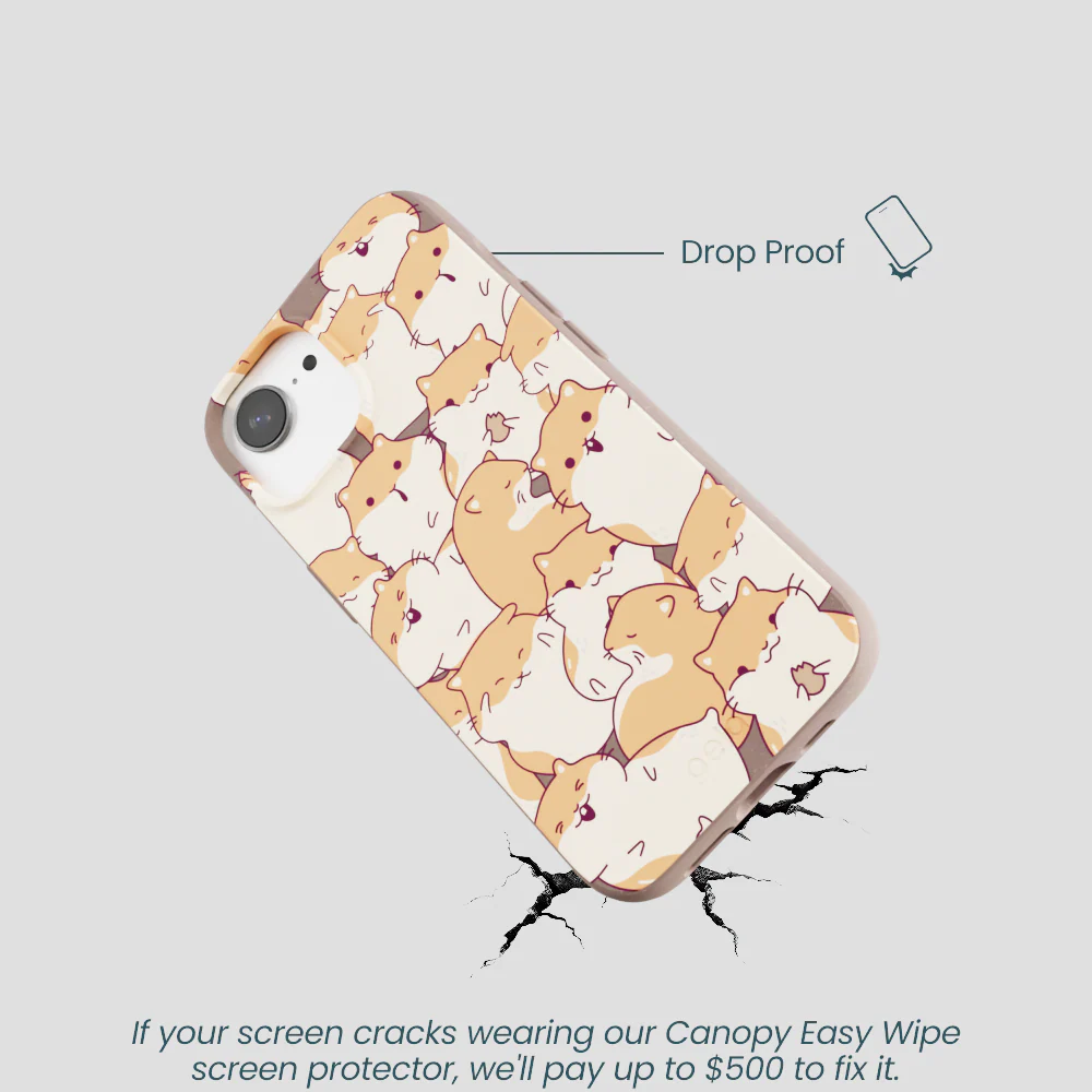 Chocolate Brown Happy Hamsters iPhone 16e/17e Case - Image 5