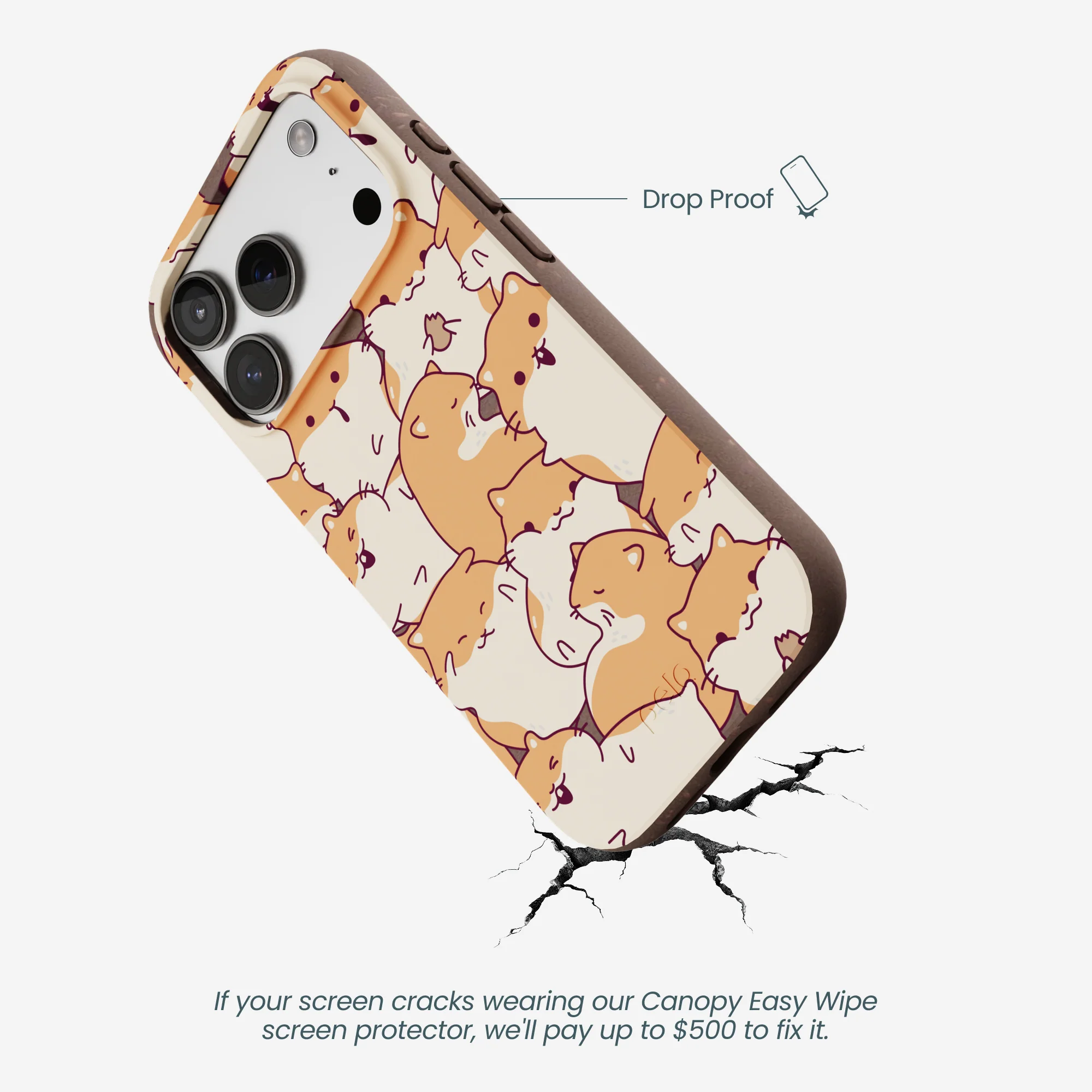 Chocolate Brown Happy Hamsters iPhone 17 Pro Case - Image 5