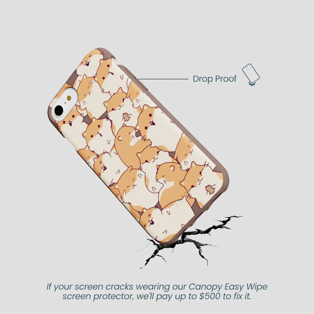 Chocolate Brown Happy Hamsters iPhone 6/6s/7/8/SE Case - Image 5