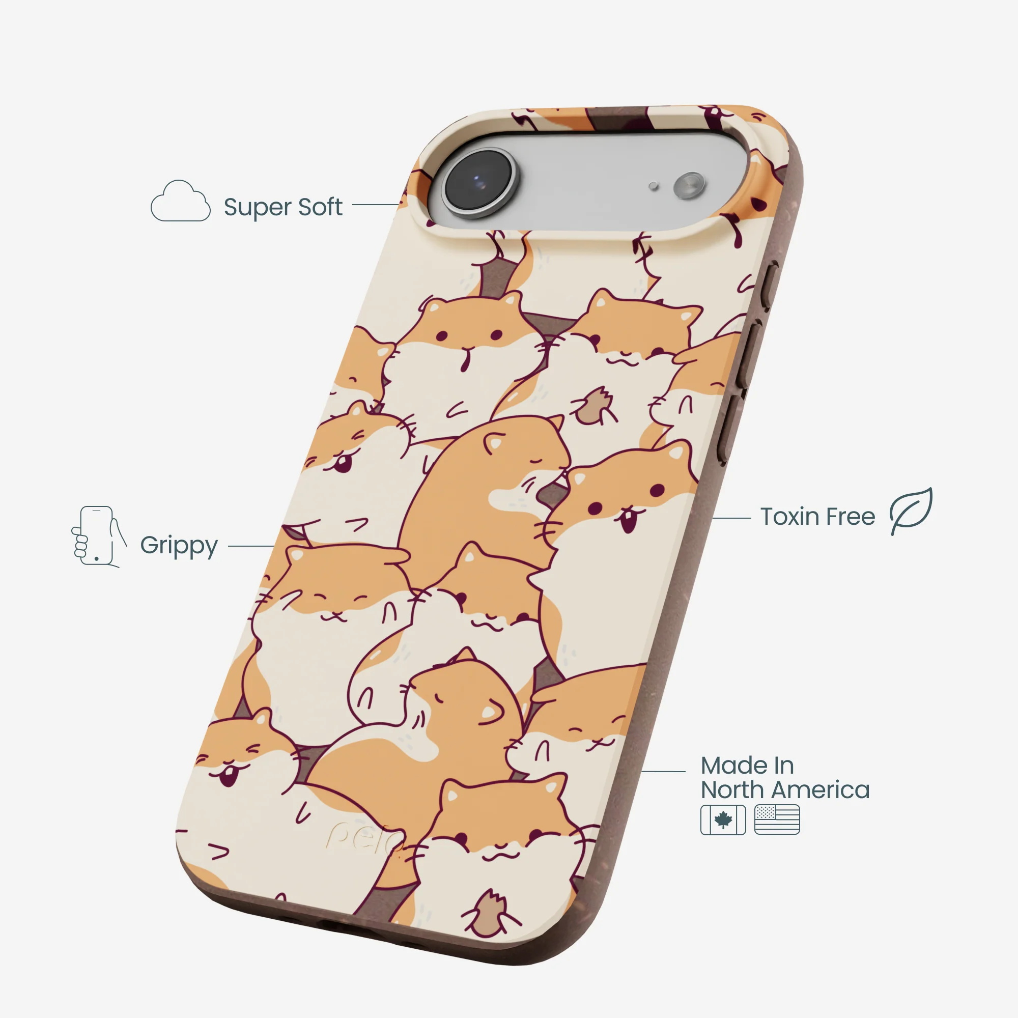 Chocolate Brown Happy Hamsters iPhone Air Case - Image 4