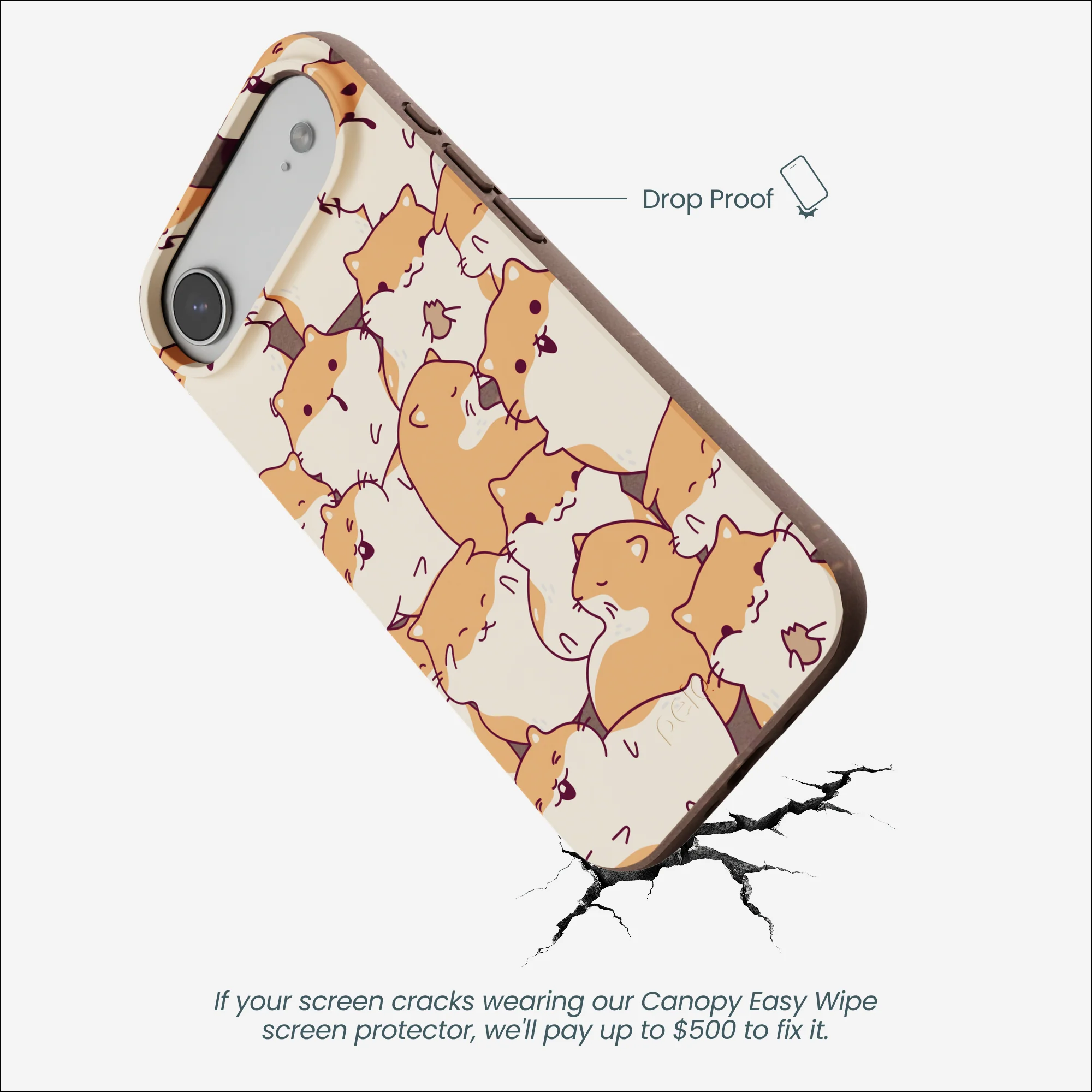 Chocolate Brown Happy Hamsters iPhone Air Case - Image 5