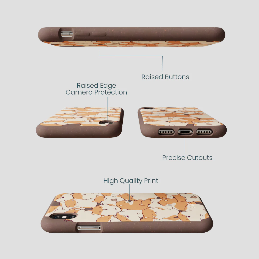 Chocolate Brown Happy Hamsters iPhone XR Case - Image 3