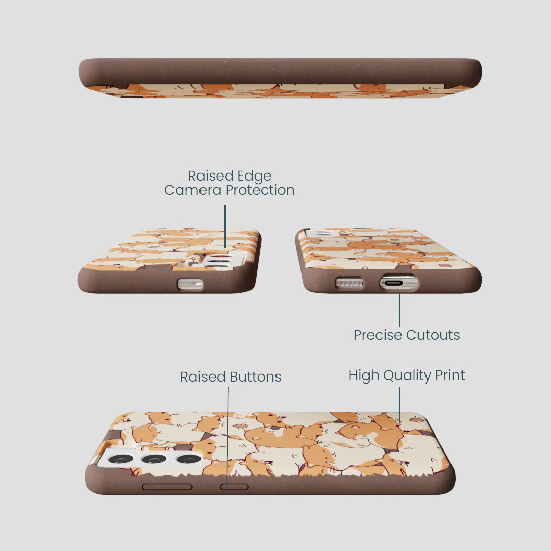 Chocolate Brown Happy Hamsters Samsung Galaxy S21 Case - Image 3