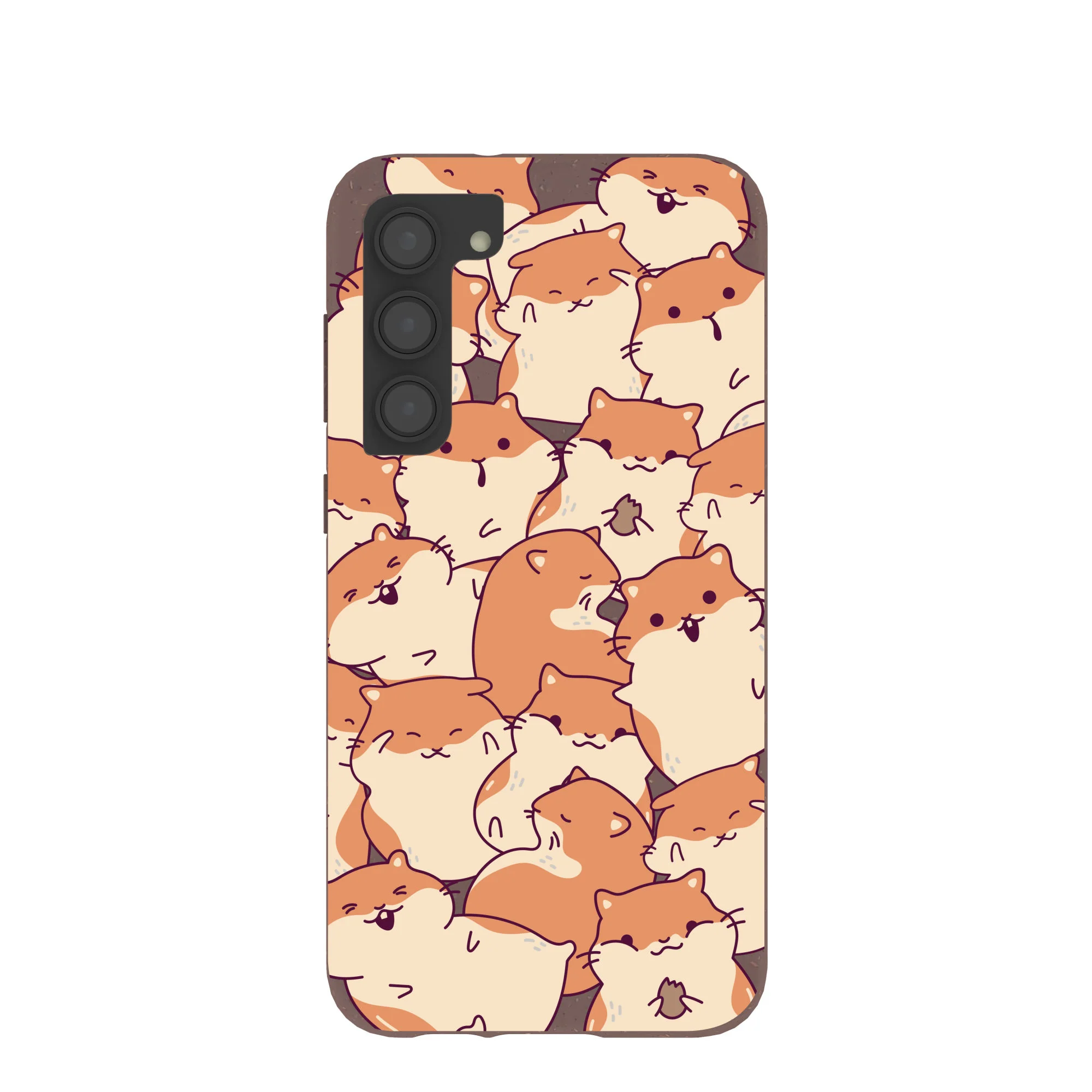 Chocolate Brown Happy Hamsters Samsung Galaxy S23+(Plus) Case