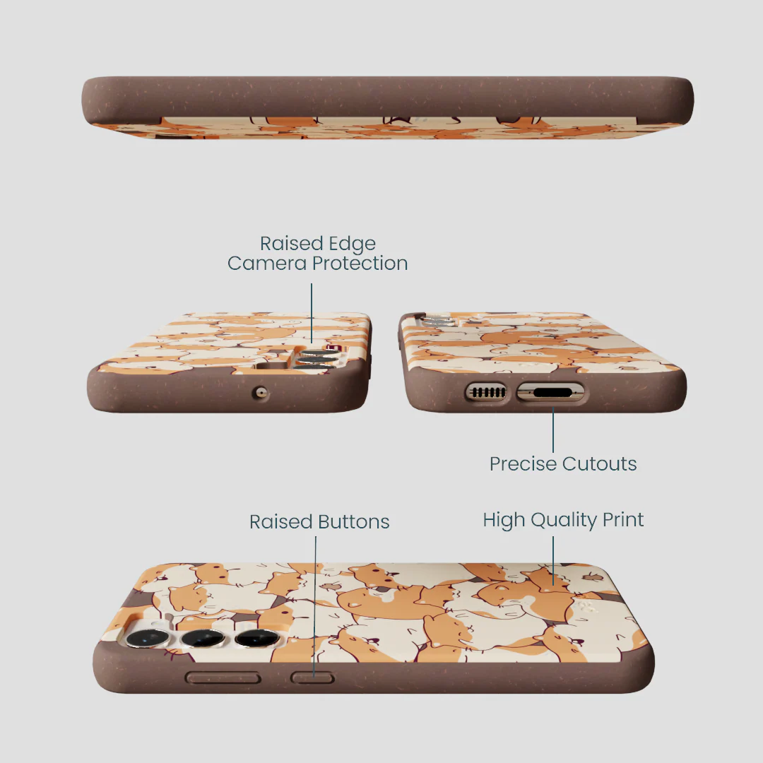 Chocolate Brown Happy Hamsters Samsung Galaxy S23+(Plus) Case - Image 3