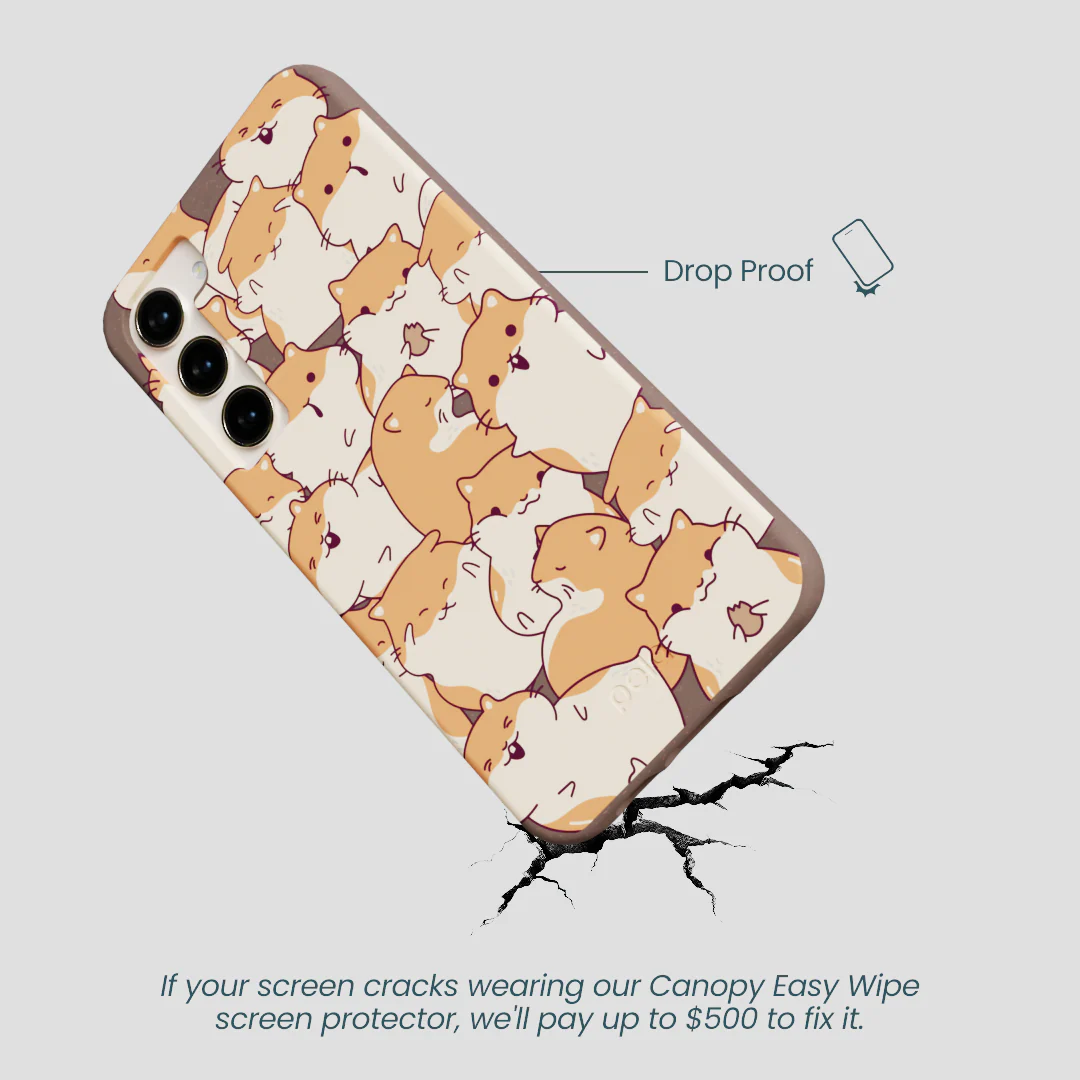 Chocolate Brown Happy Hamsters Samsung Galaxy S23+(Plus) Case - Image 5