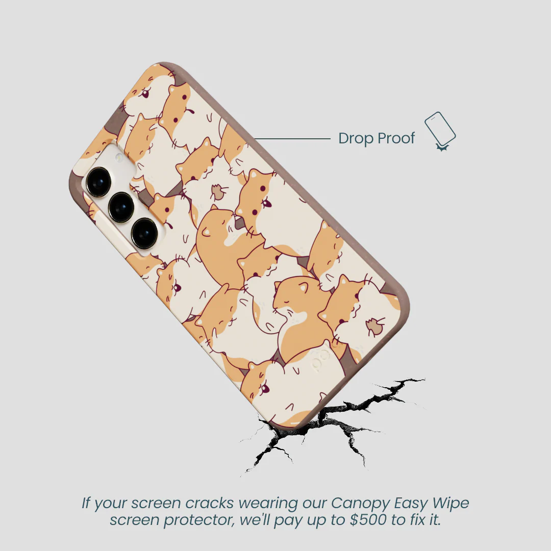 Chocolate Brown Happy Hamsters Samsung Galaxy S24 Case - Image 5