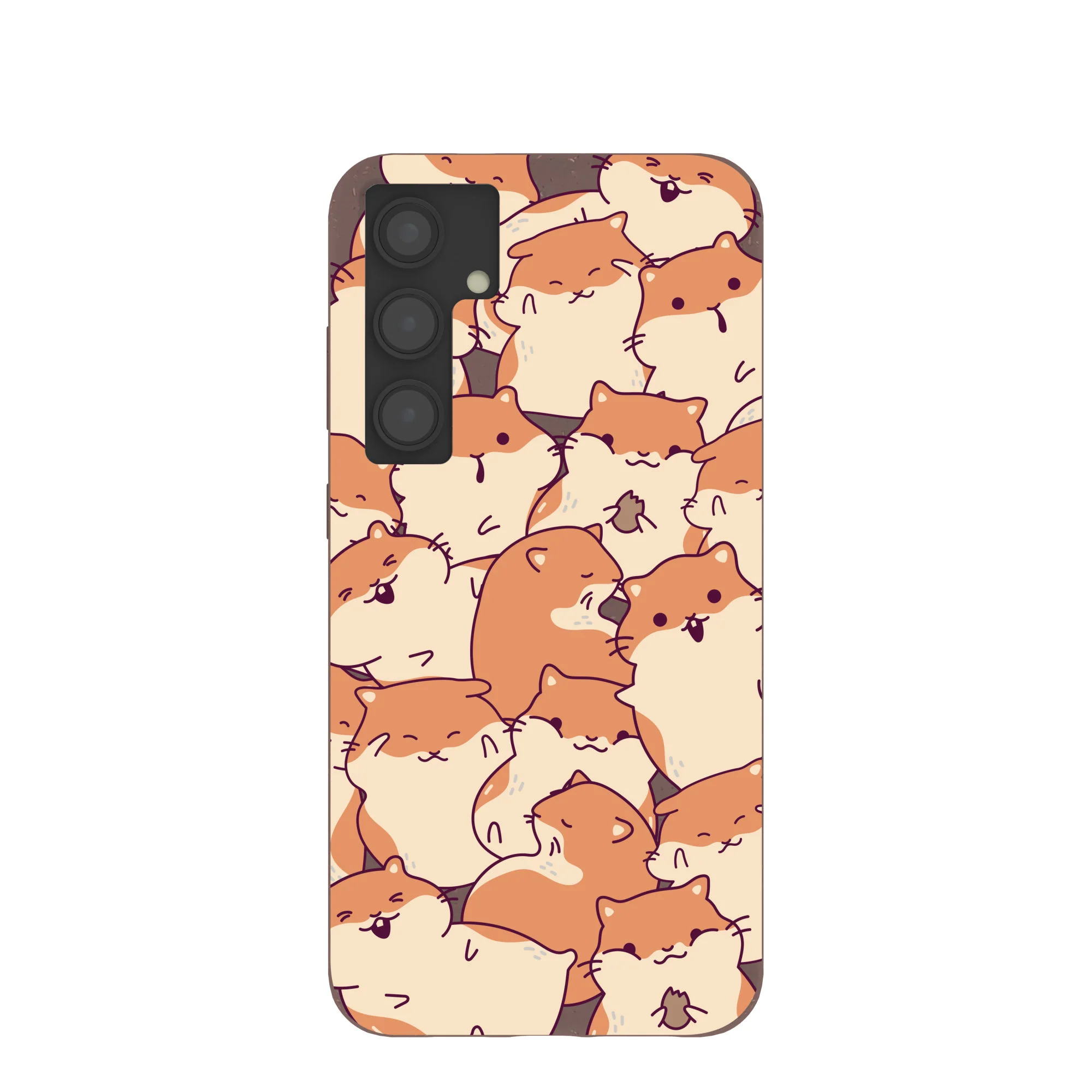 Chocolate Brown Happy Hamsters Samsung Galaxy S24+(Plus) Case
