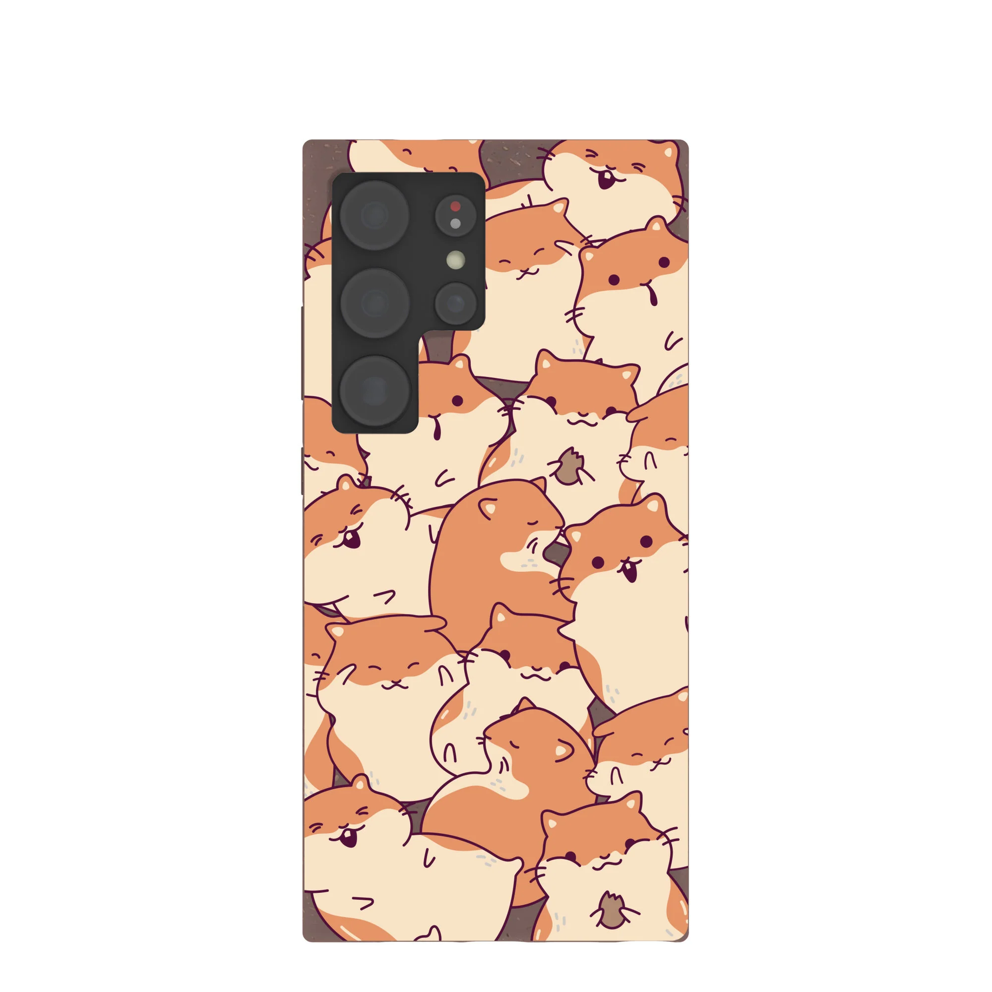 Chocolate Brown Happy Hamsters Samsung Galaxy S24 Ultra Case