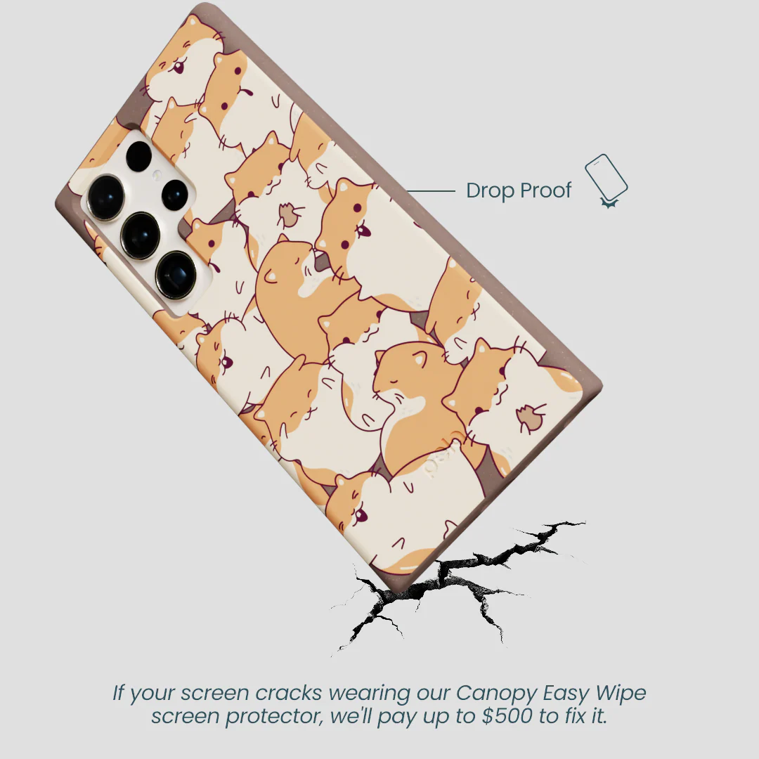 Chocolate Brown Happy Hamsters Samsung Galaxy S24 Ultra Case - Image 5