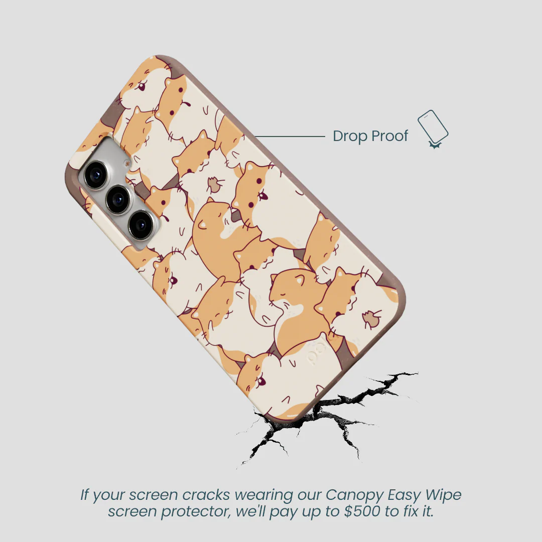 Chocolate Brown Happy Hamsters Samsung Galaxy S25 Case - Image 5
