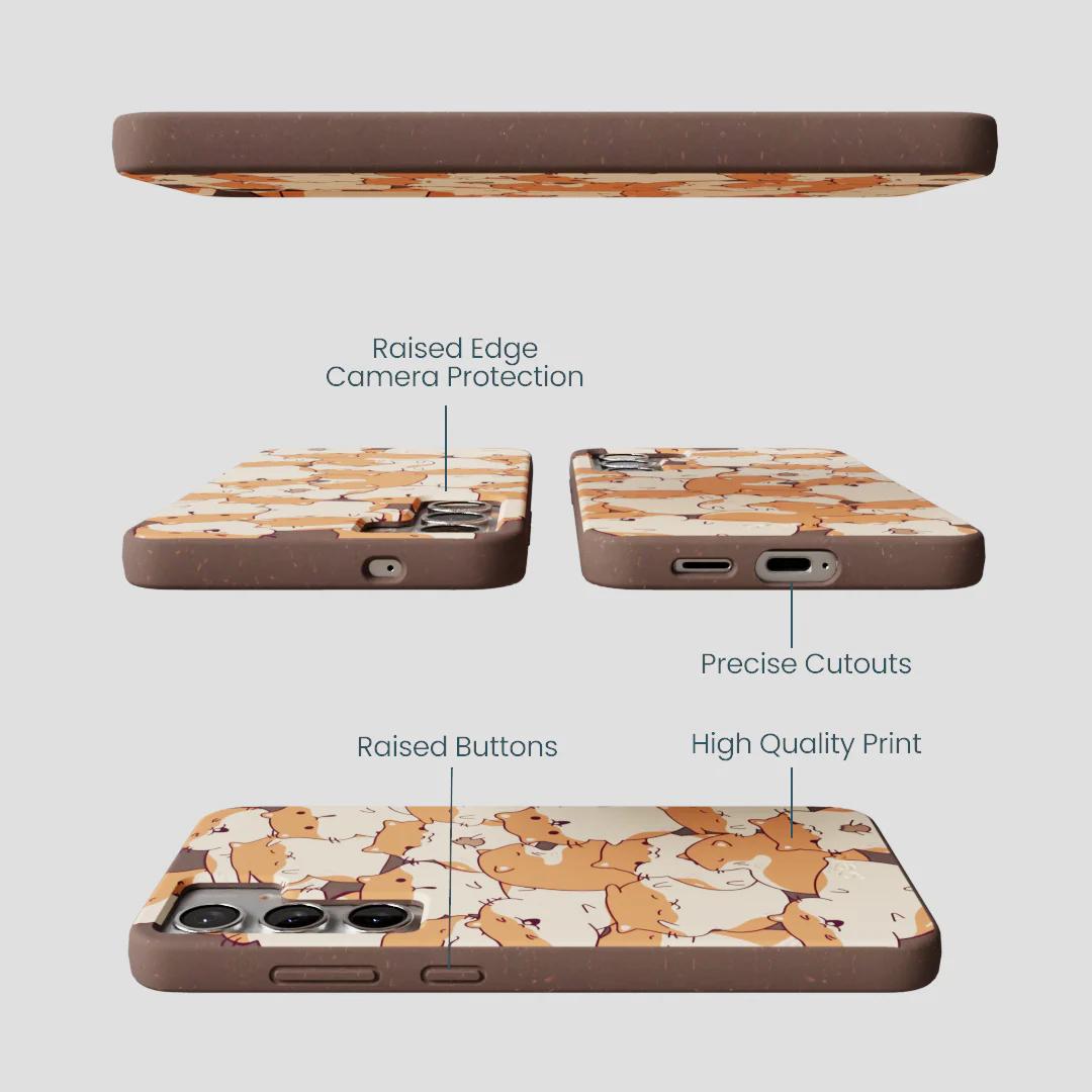 Chocolate Brown Happy Hamsters Samsung Galaxy S25+(Plus) Case - Image 3