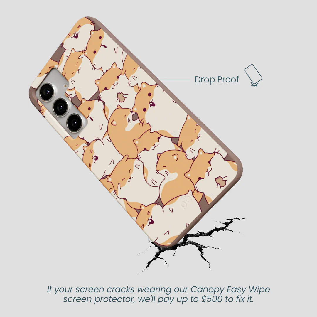 Chocolate Brown Happy Hamsters Samsung Galaxy S25+(Plus) Case - Image 5